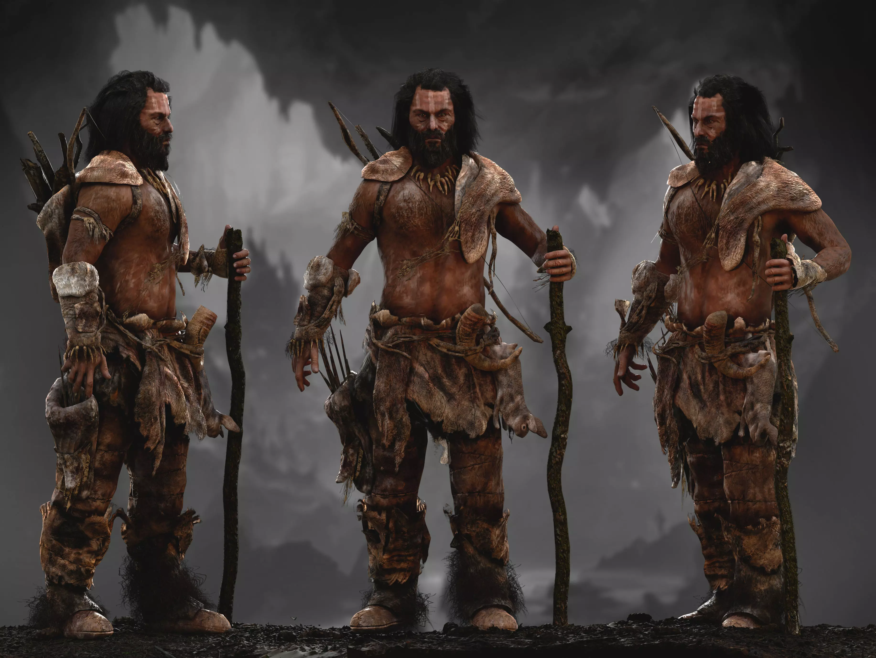 Ancient Cave Seeker Low-poly 3D model_0