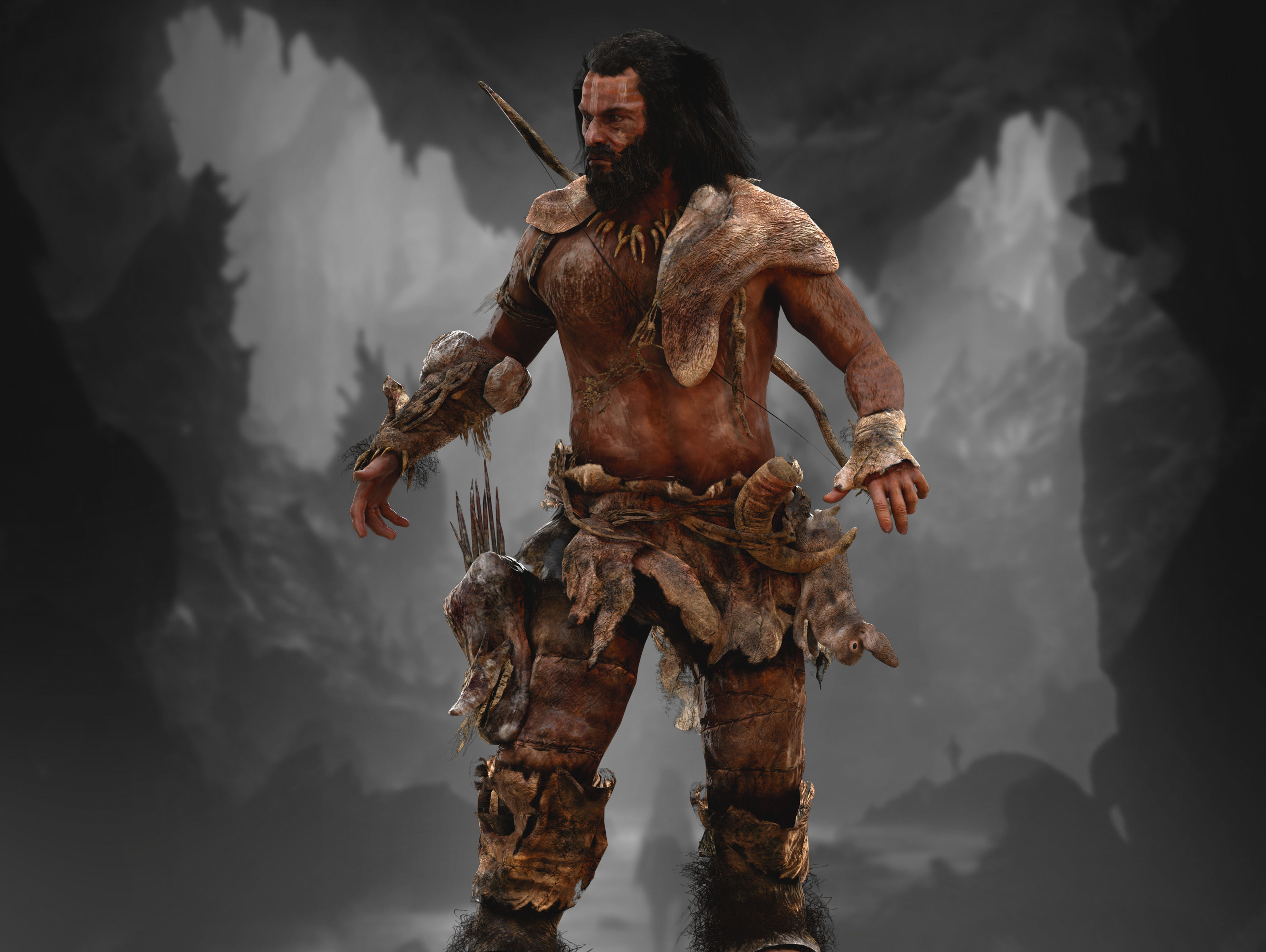 Ancient Cave Seeker Low-poly 3D model_8