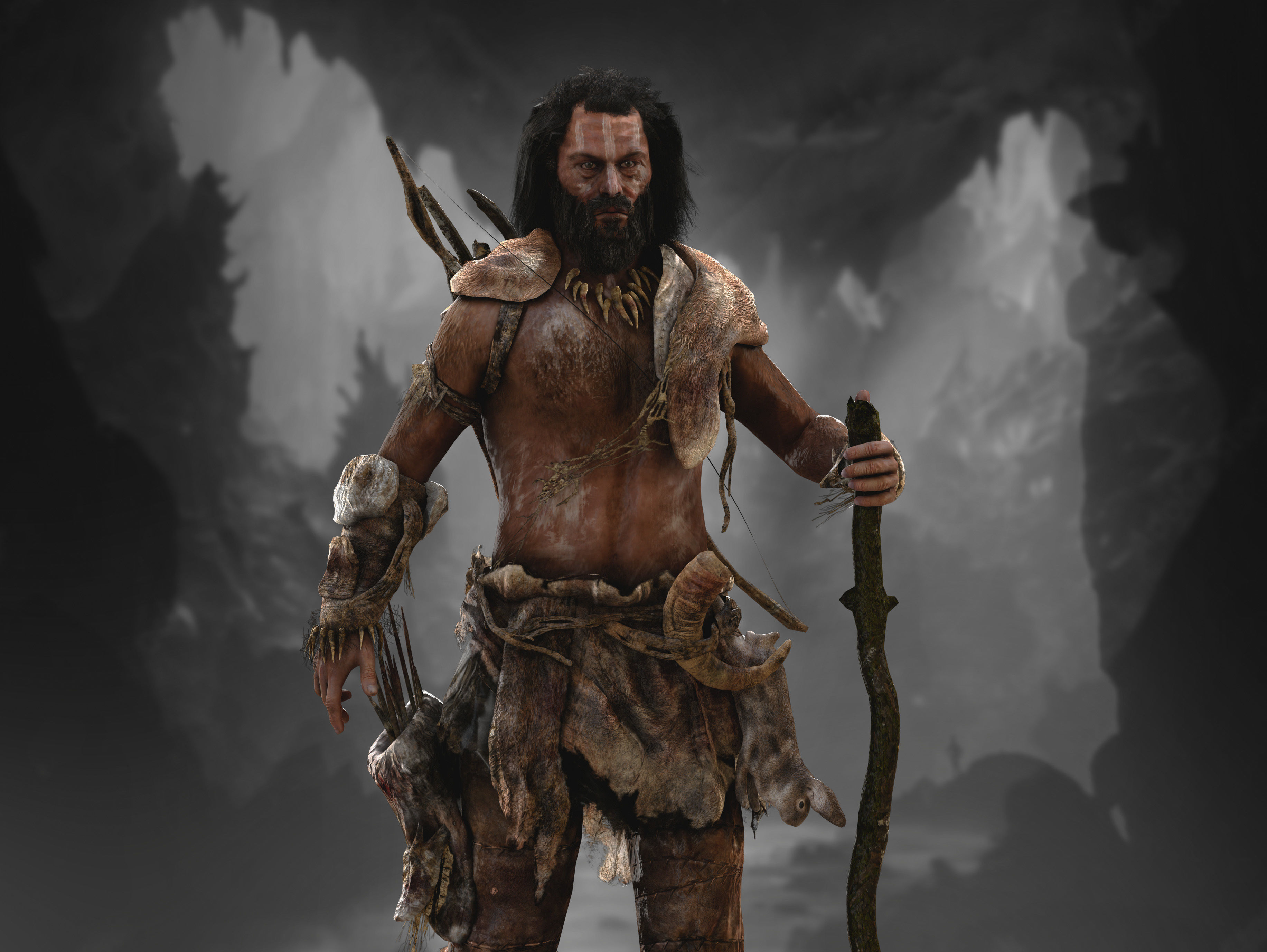 Ancient Cave Seeker Low-poly 3D model_7