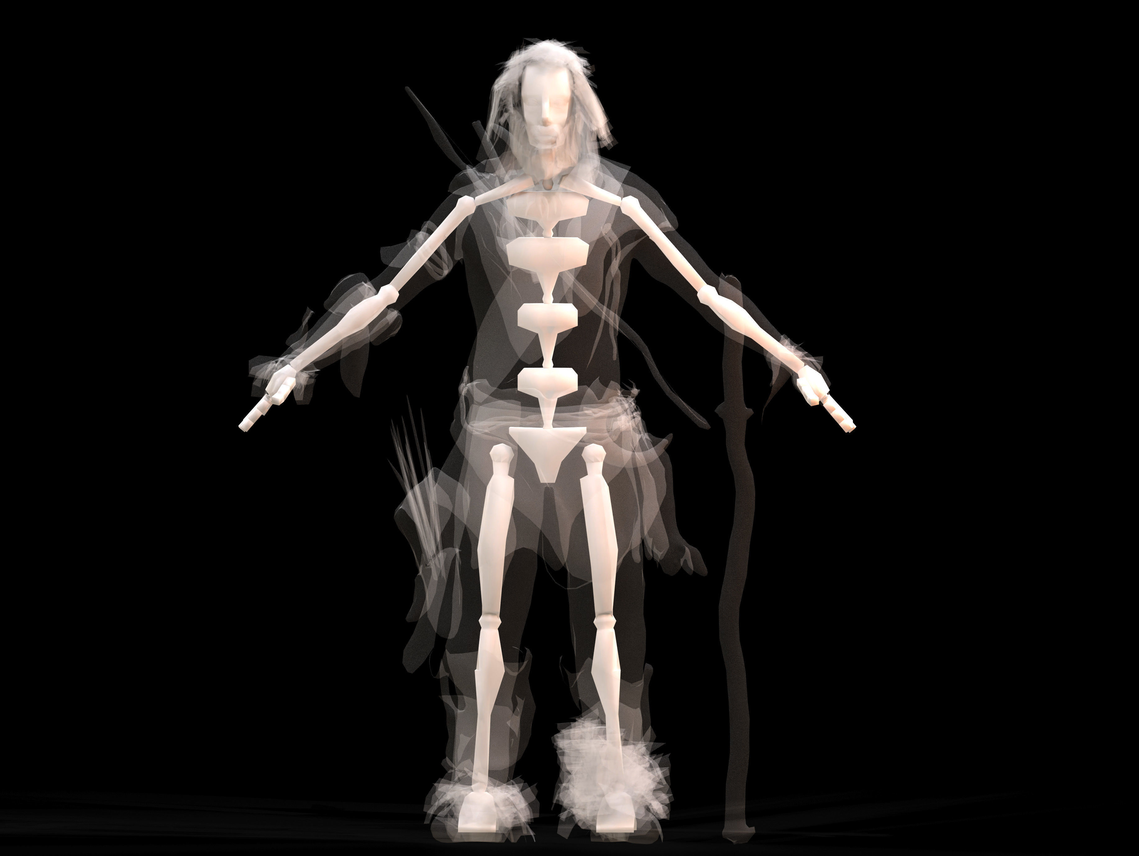 Ancient Cave Seeker Low-poly 3D model_10
