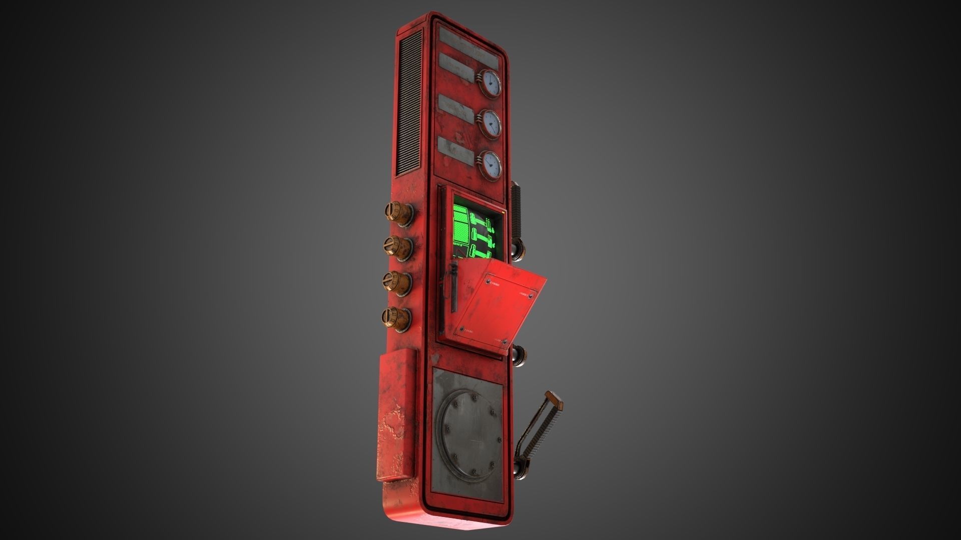 Scifi Pressure Control Panel 3D model_7