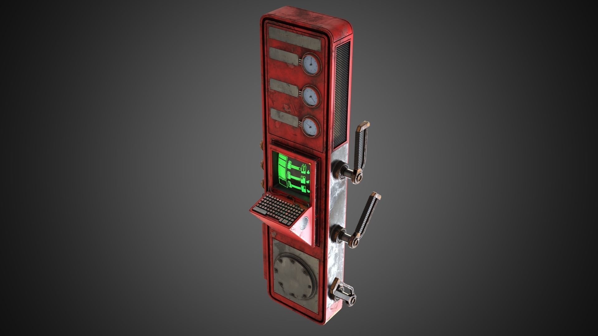Scifi Pressure Control Panel 3D model_3