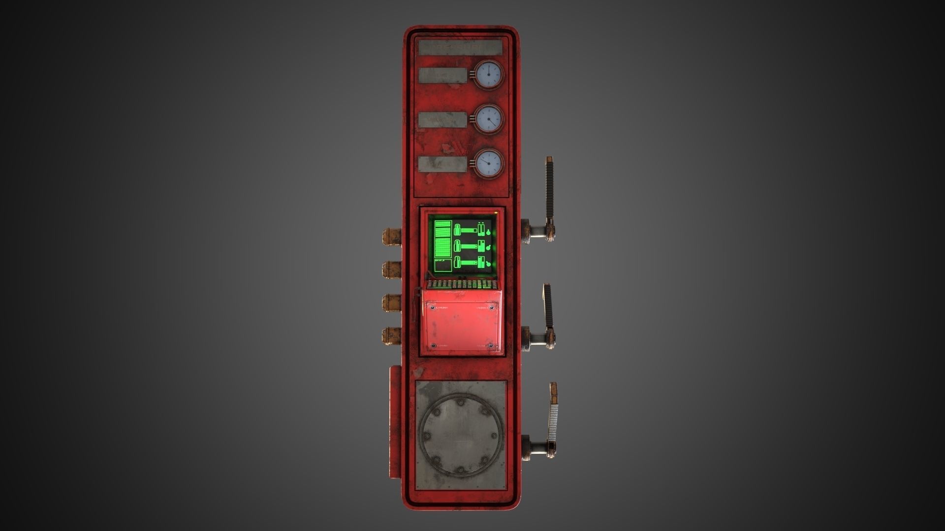 Scifi Pressure Control Panel 3D model_6
