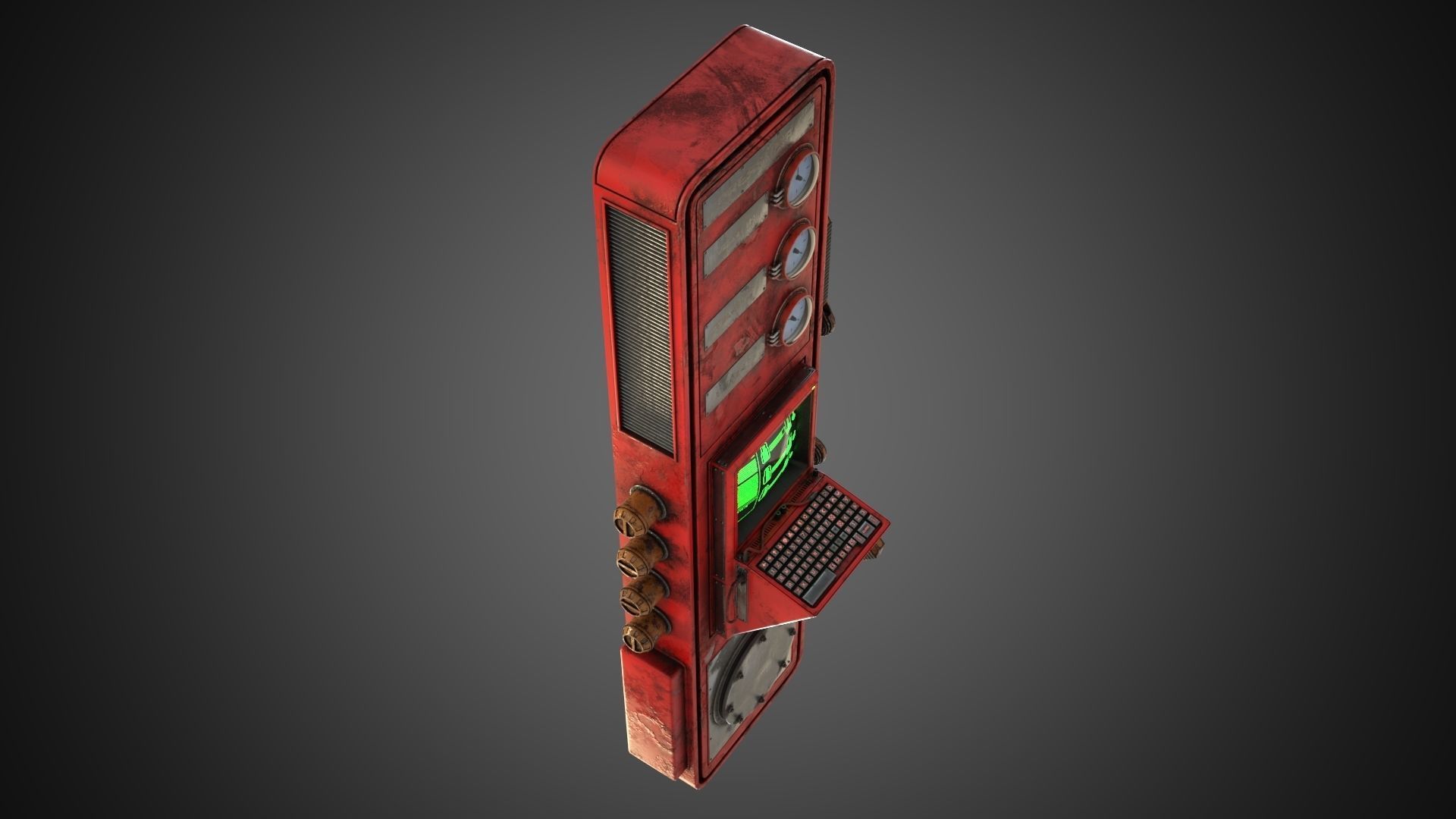 Scifi Pressure Control Panel 3D model_5