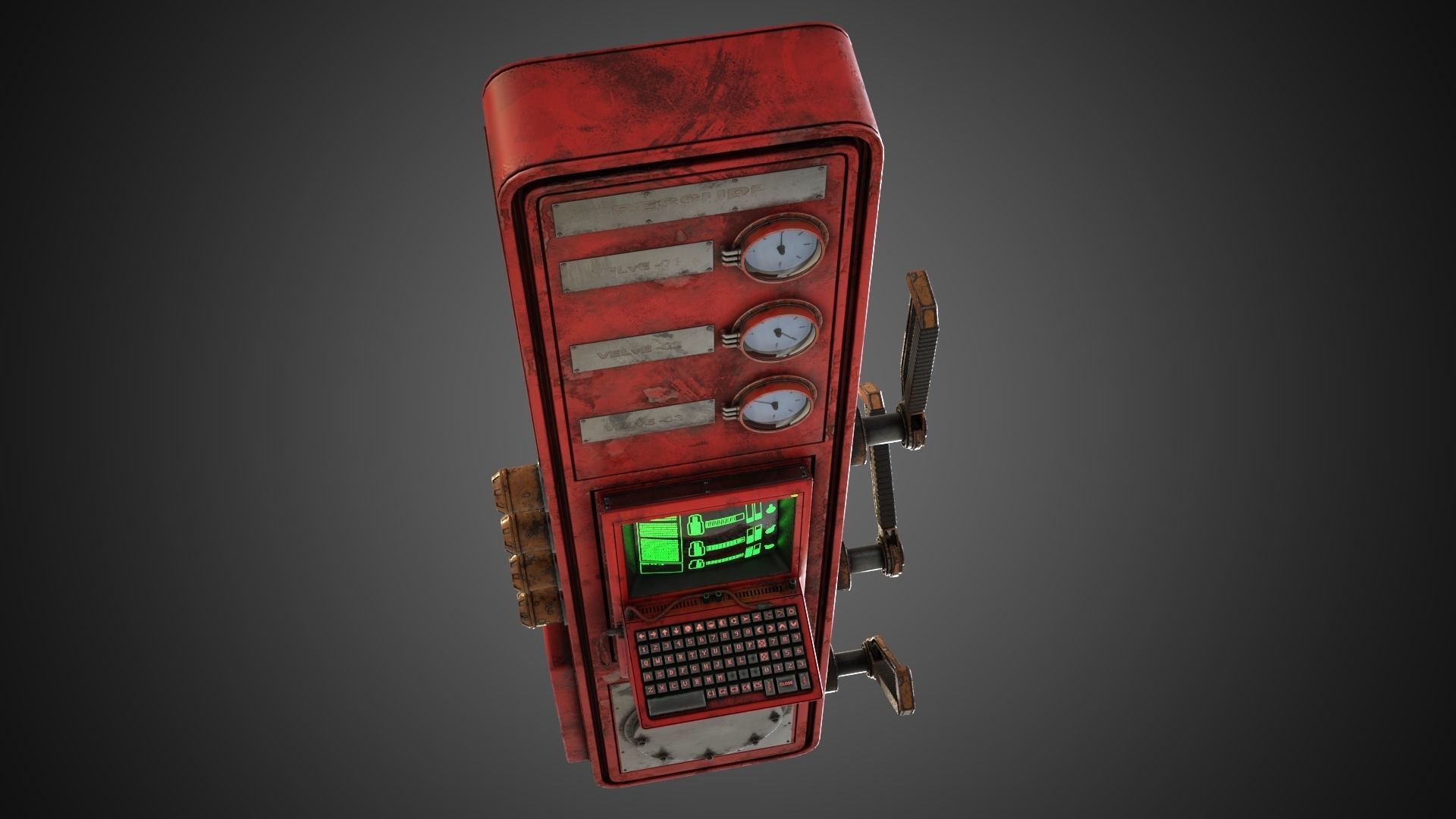 Scifi Pressure Control Panel 3D model_4