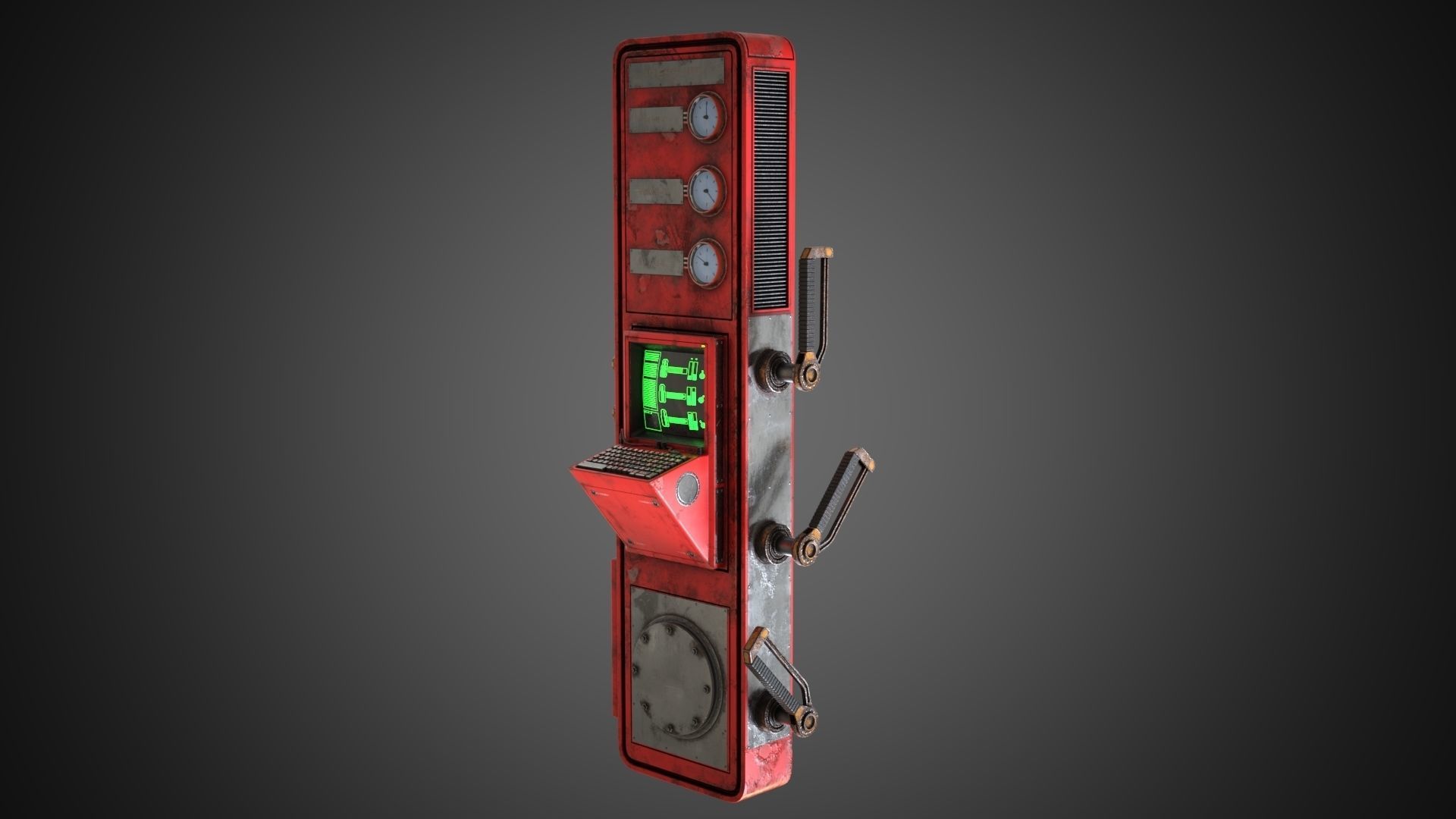 Scifi Pressure Control Panel 3D model_11