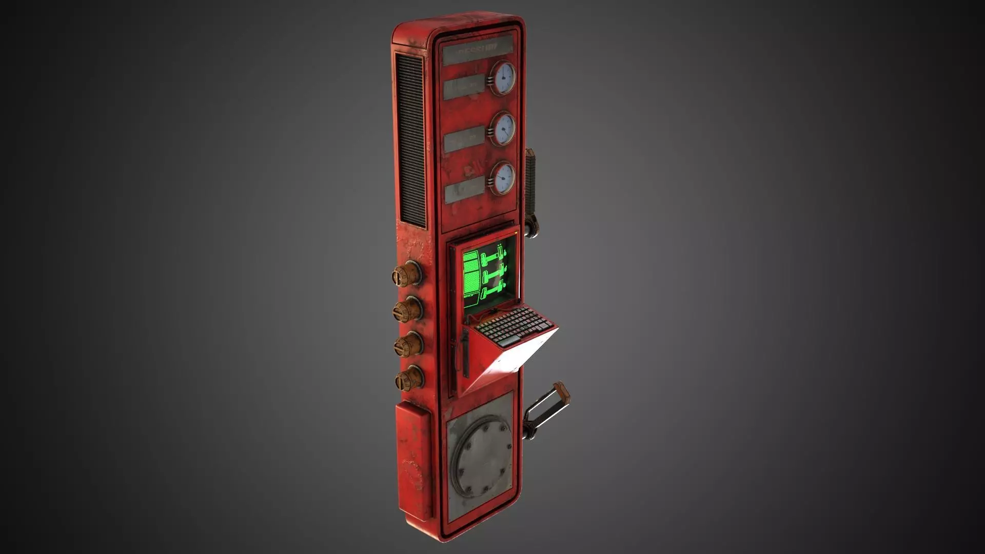 Scifi Pressure Control Panel 3D model_0