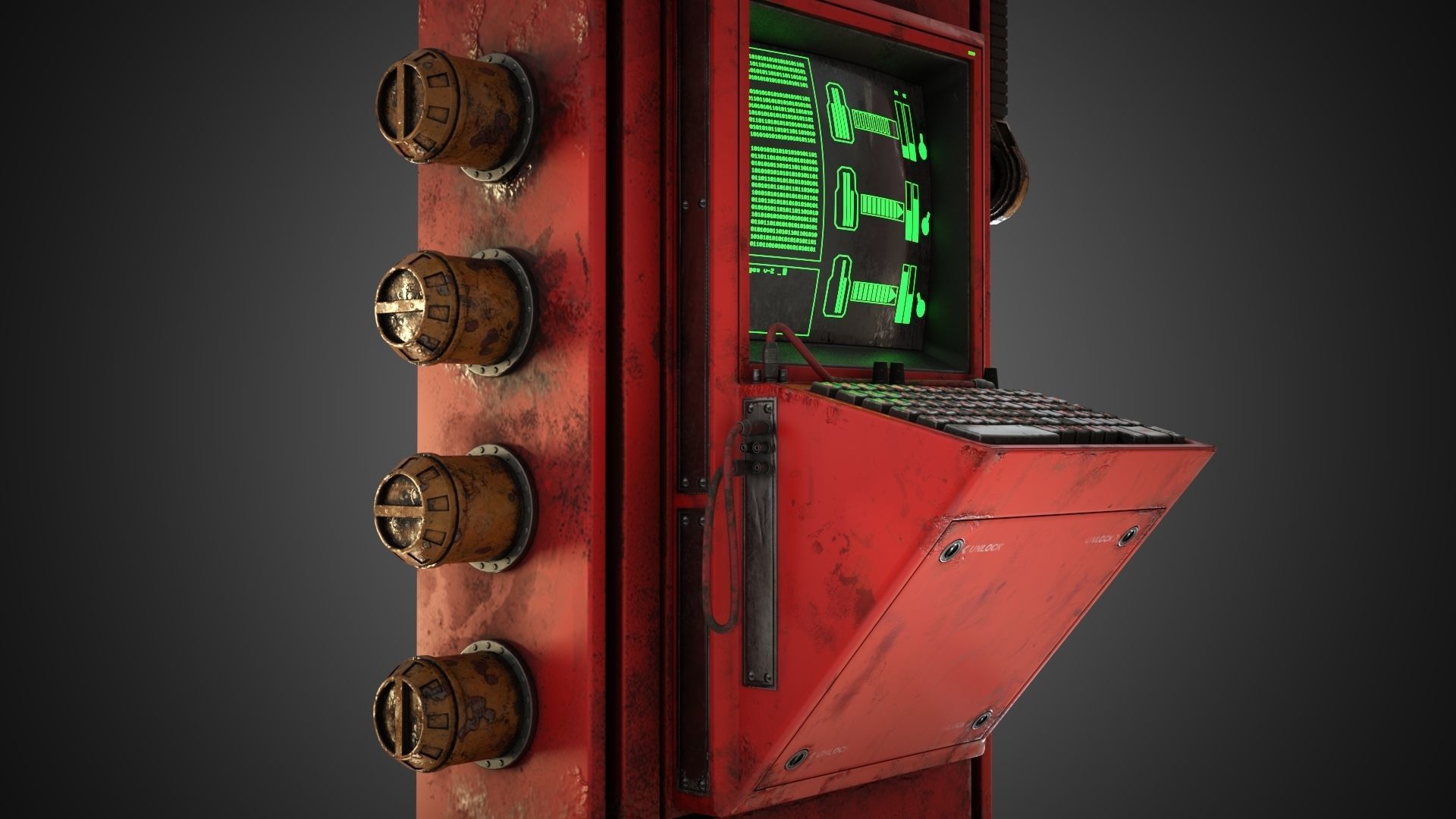 Scifi Pressure Control Panel 3D model_34