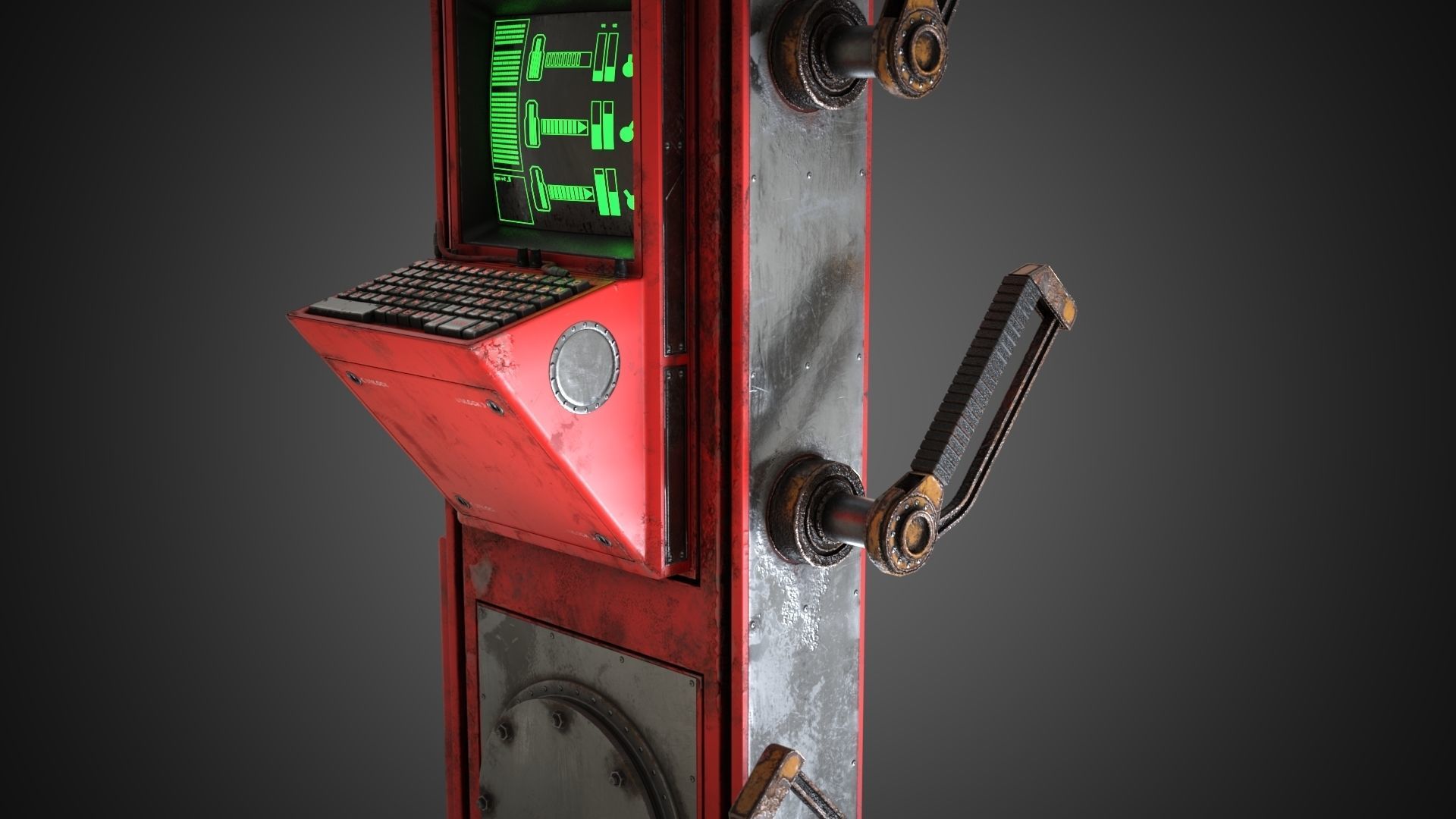 Scifi Pressure Control Panel 3D model_12