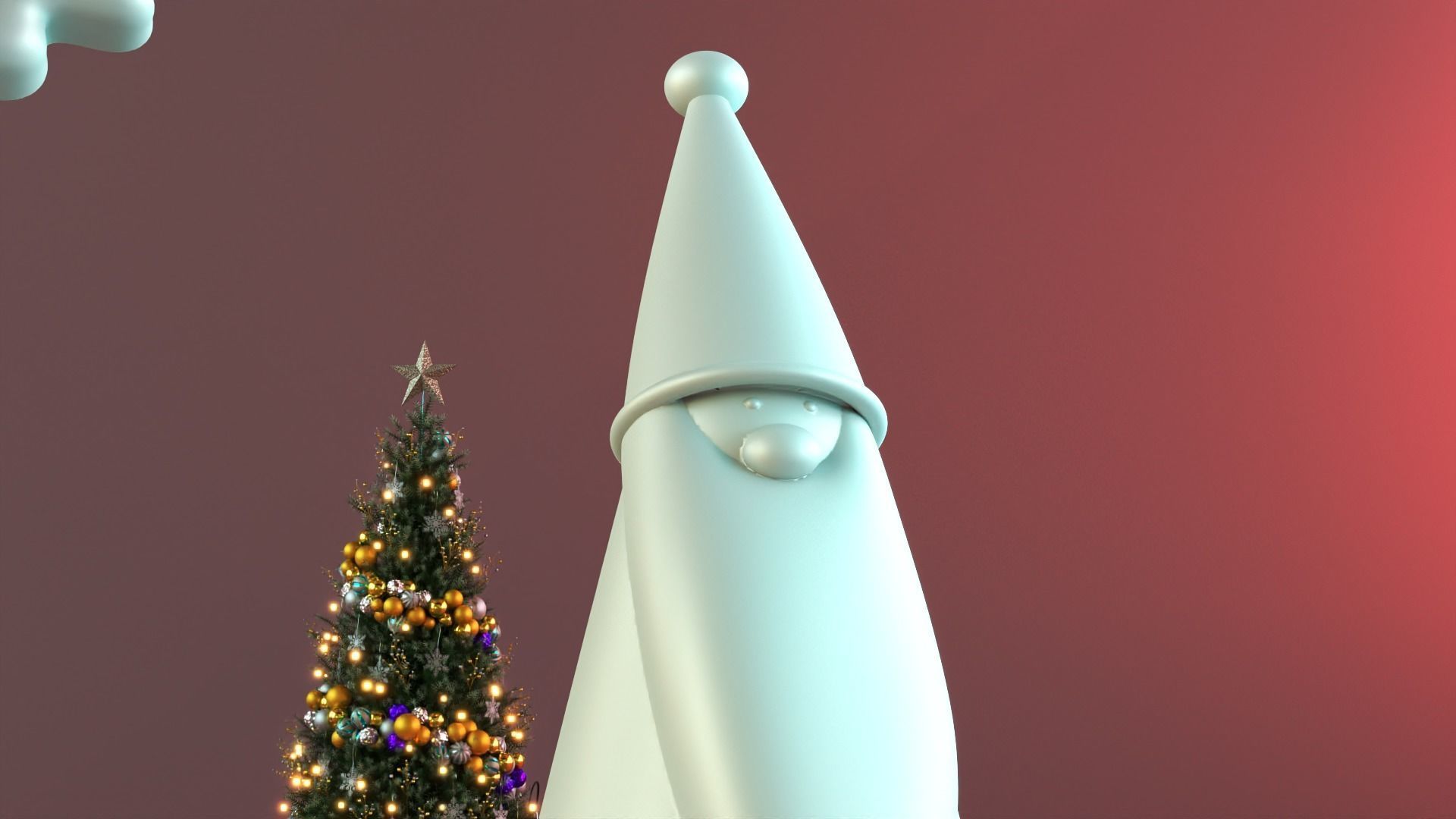 Christmas snowman deer  gnome  decor set 3D print model_4