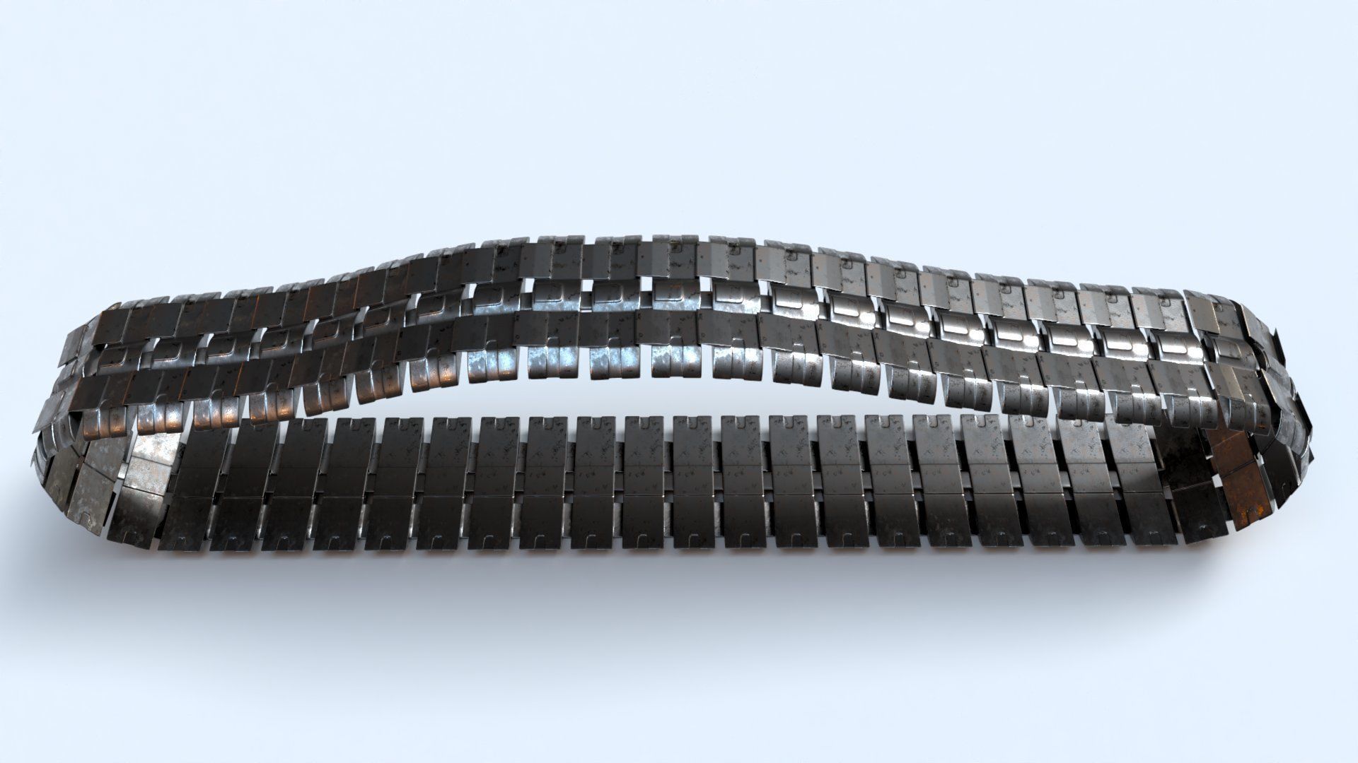 Rigged Maya Tank tracks or Continuous Tracks Low-poly 3D model_8