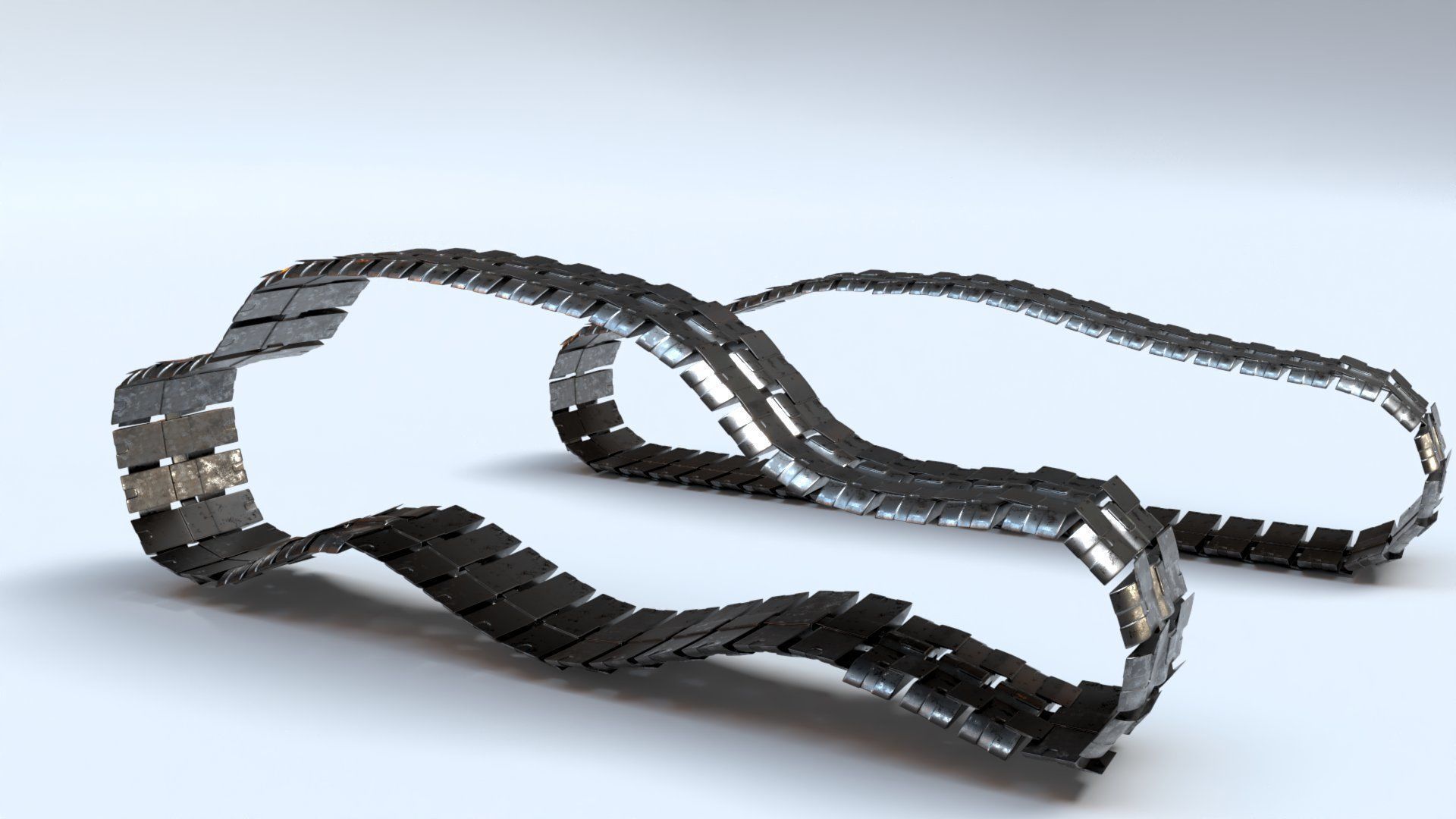 Rigged Maya Tank tracks or Continuous Tracks Low-poly 3D model_10