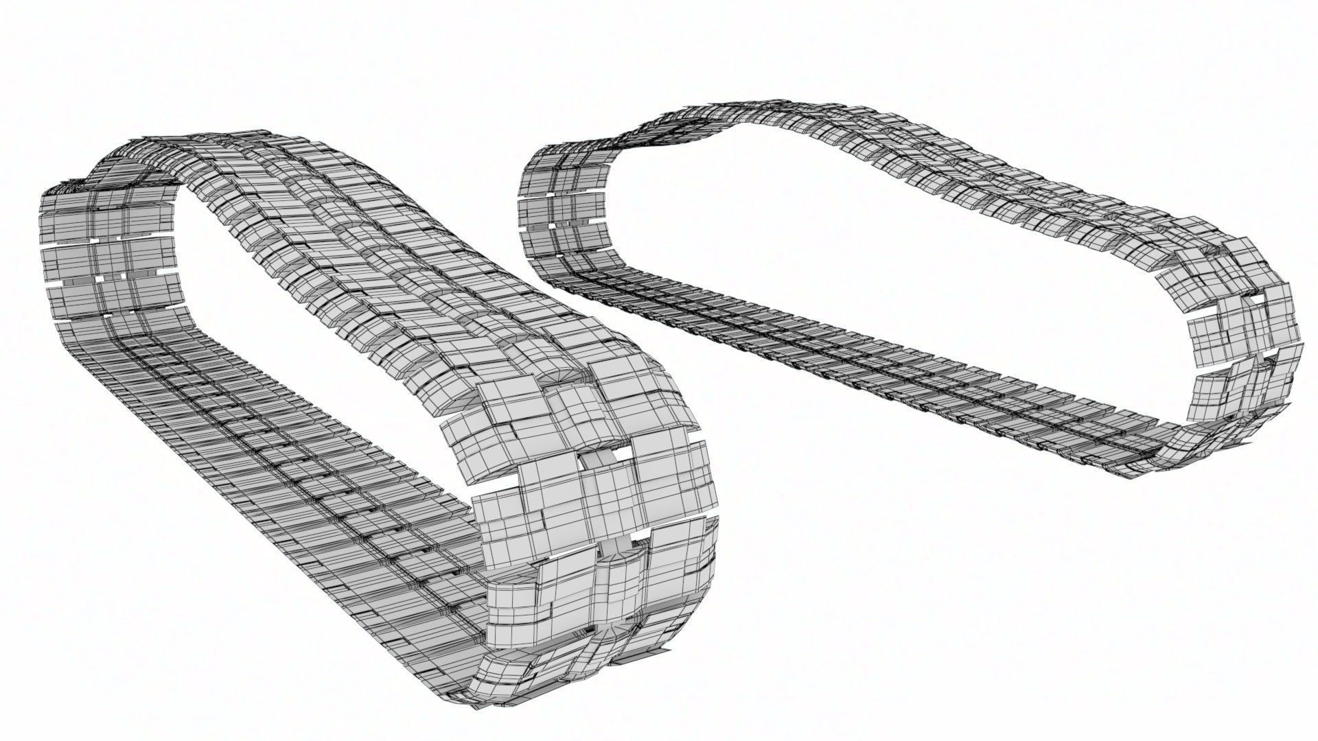 Rigged Maya Tank tracks or Continuous Tracks Low-poly 3D model_40