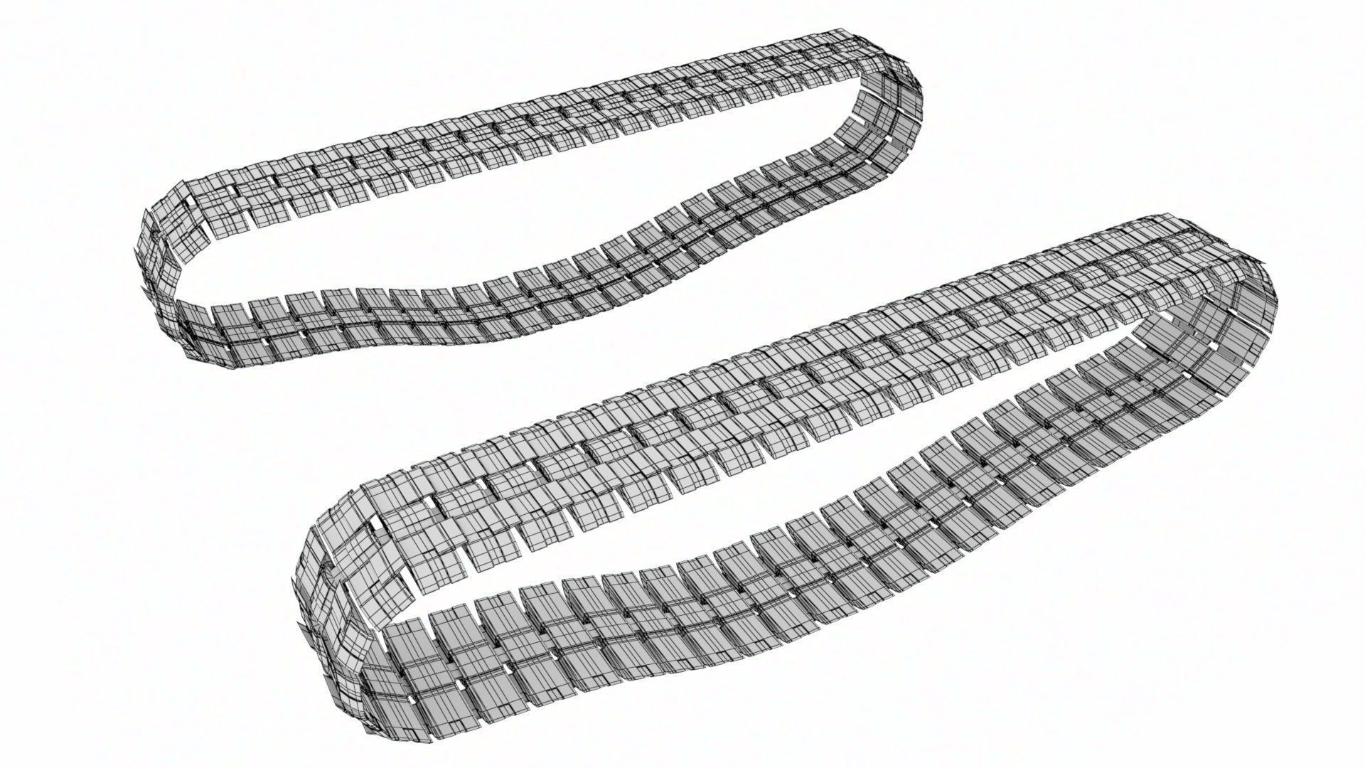 Rigged Maya Tank tracks or Continuous Tracks Low-poly 3D model_41