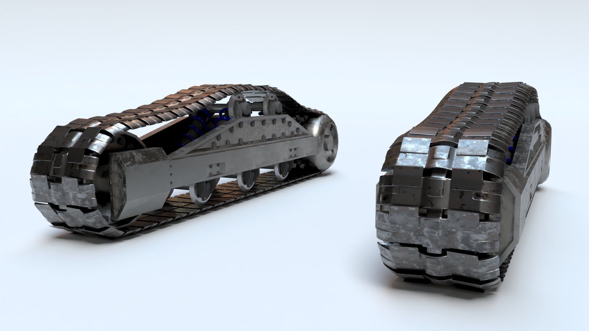 Rigged Maya Tank tracks or Continuous Tracks Low-poly 3D model_17