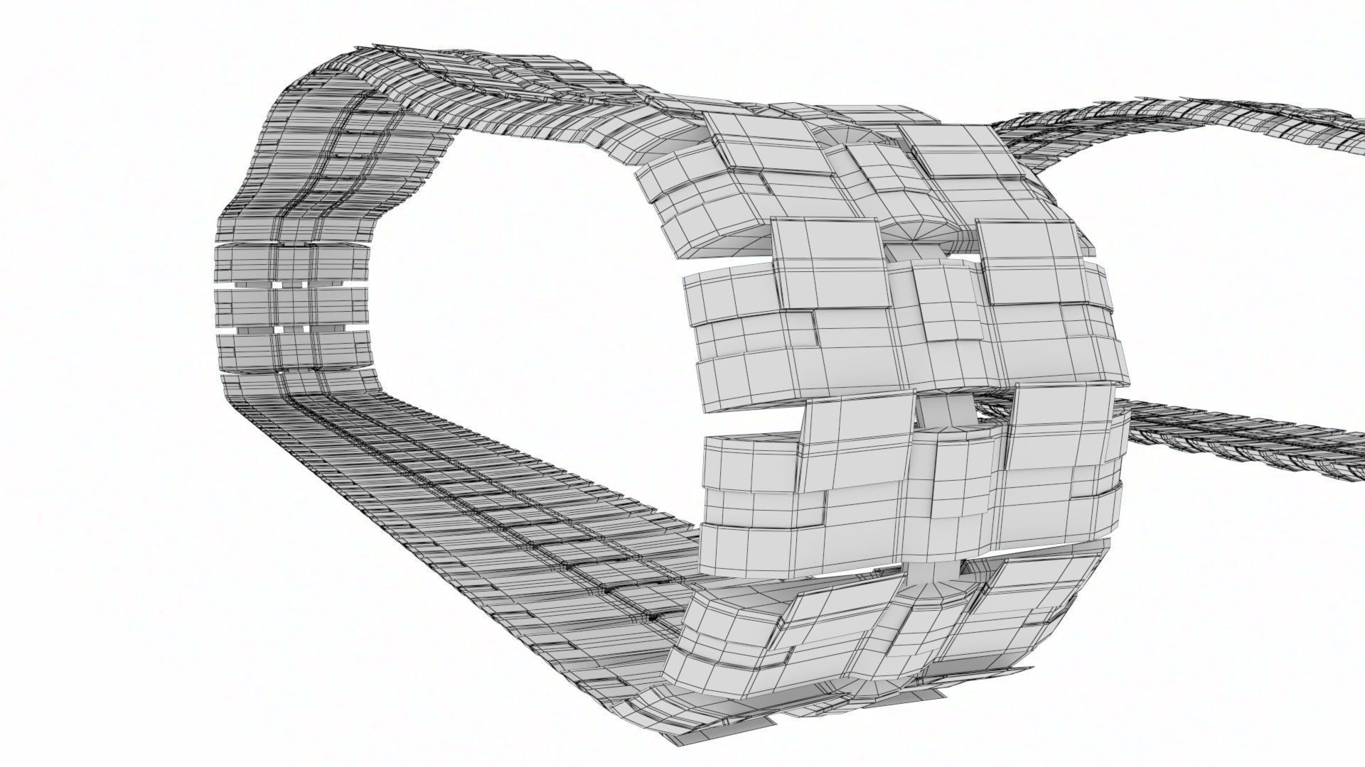 Rigged Maya Tank tracks or Continuous Tracks Low-poly 3D model_29