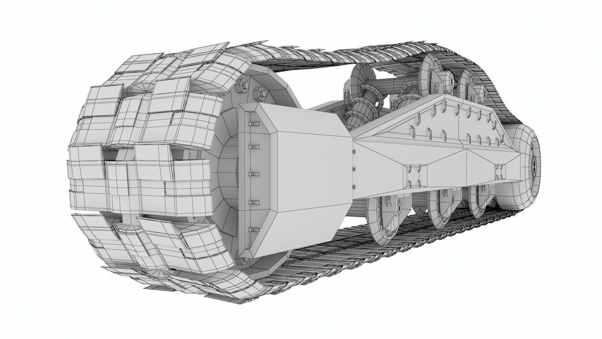 Rigged Maya Tank tracks or Continuous Tracks Low-poly 3D model_28