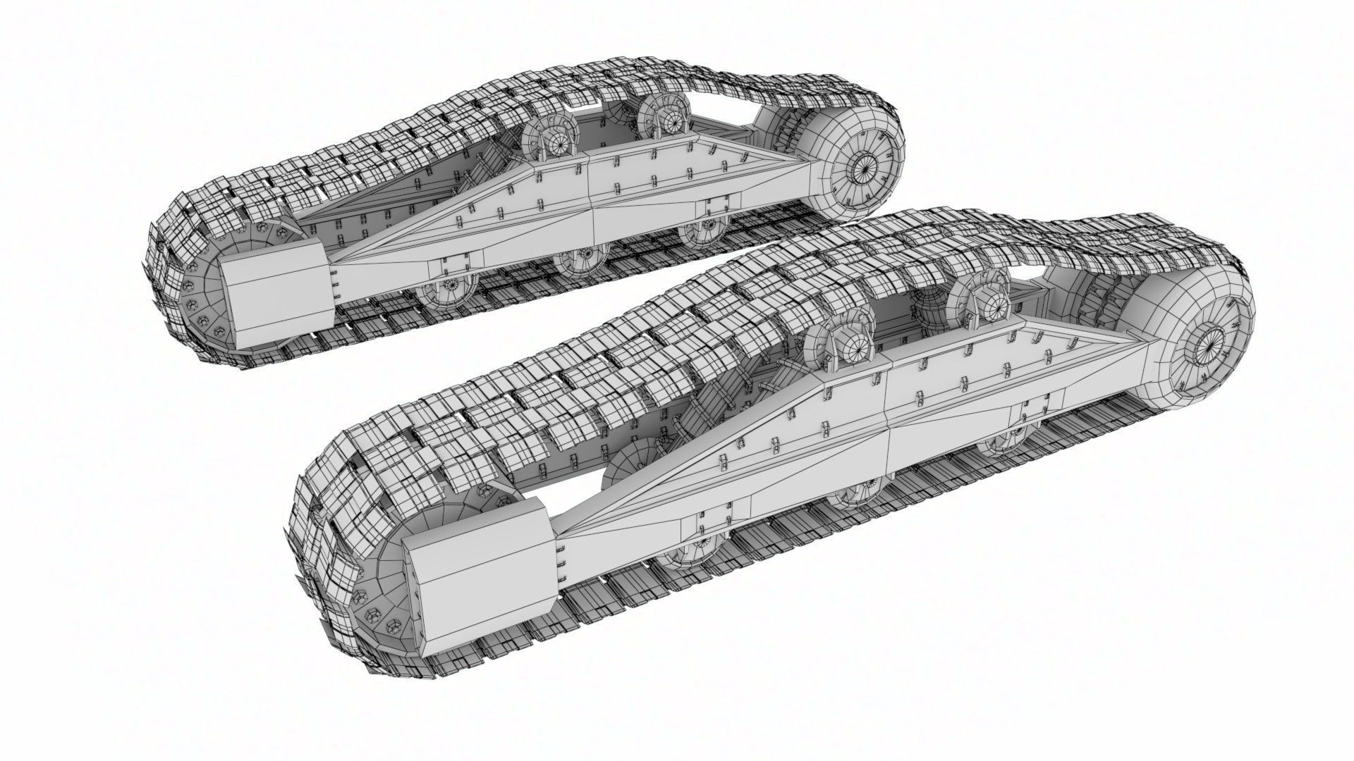 Rigged Maya Tank tracks or Continuous Tracks Low-poly 3D model_30