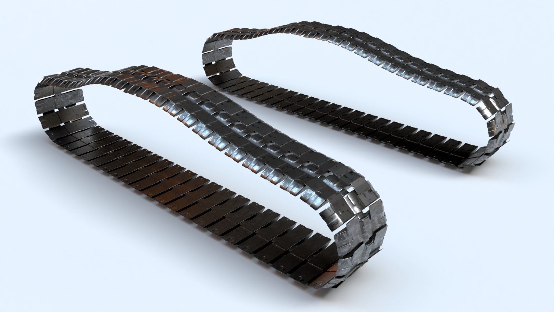 Rigged Maya Tank tracks or Continuous Tracks Low-poly 3D model_11