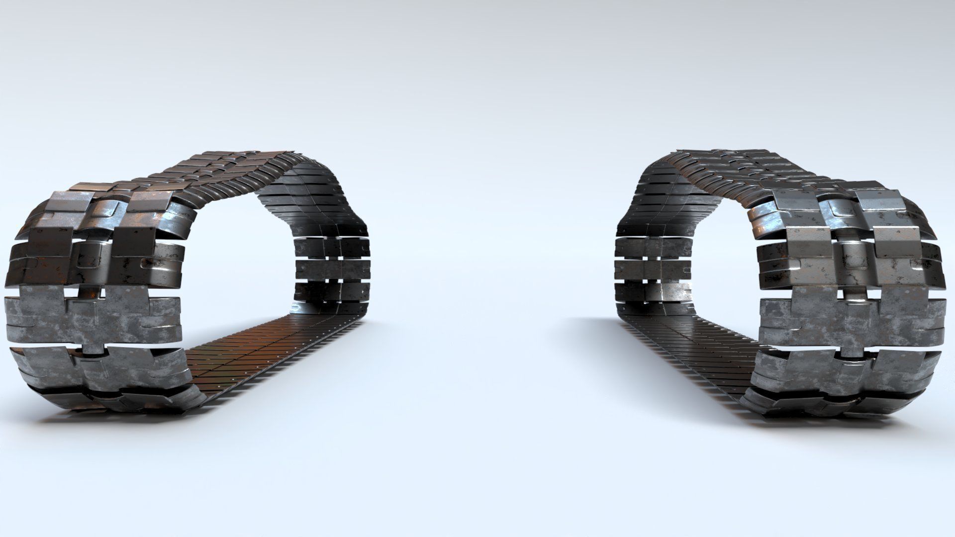 Rigged Maya Tank tracks or Continuous Tracks Low-poly 3D model_16