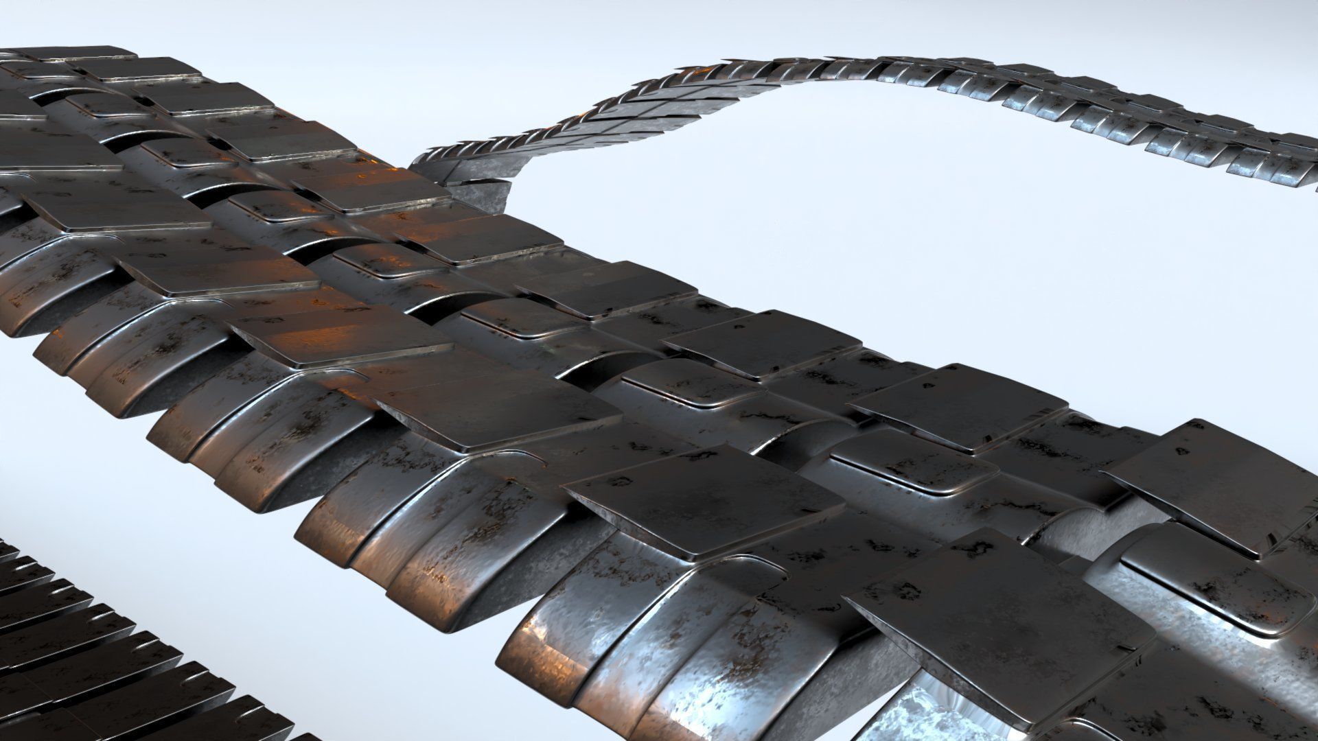 Rigged Maya Tank tracks or Continuous Tracks Low-poly 3D model_15