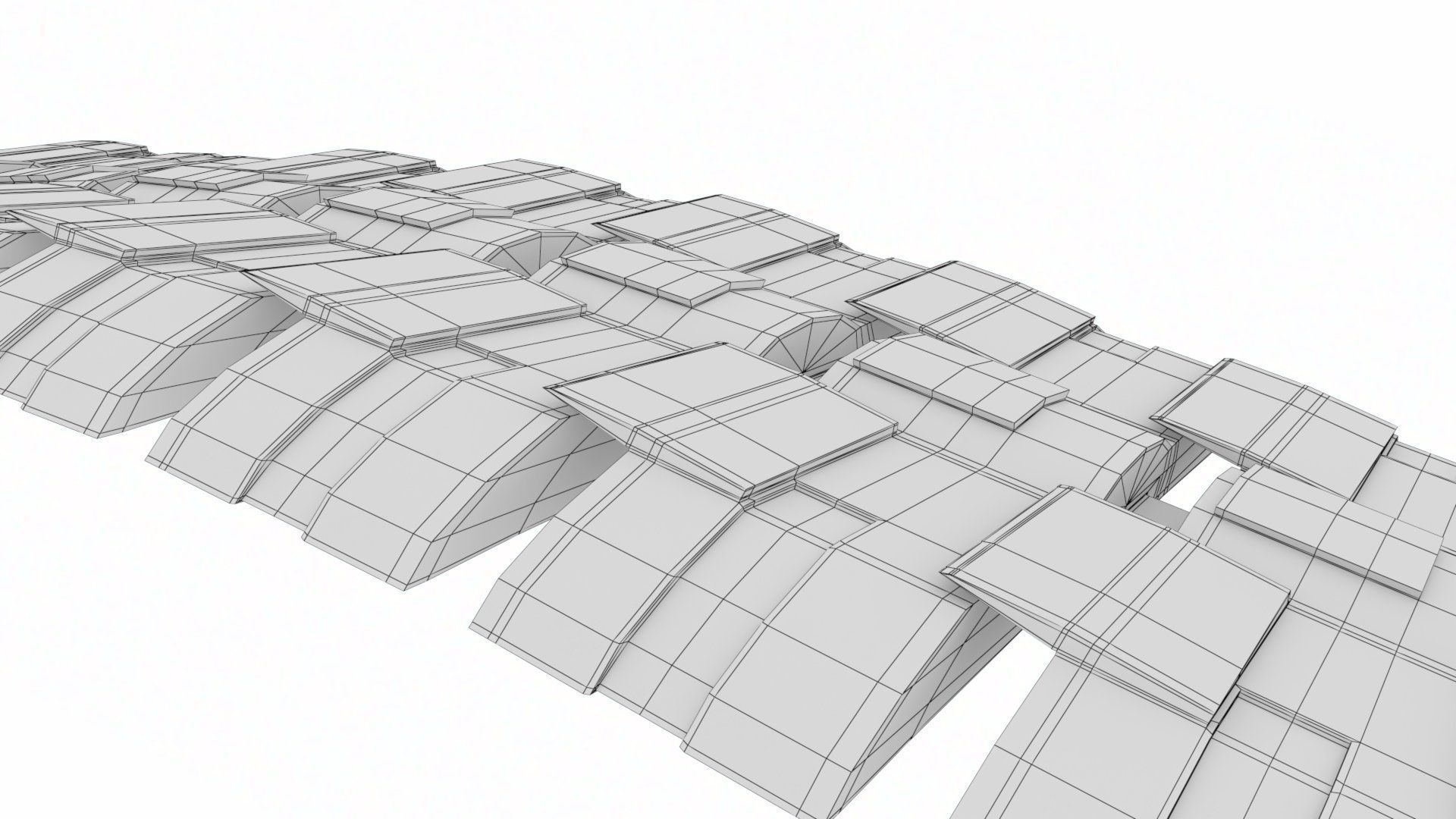 Rigged Maya Tank tracks or Continuous Tracks Low-poly 3D model_39