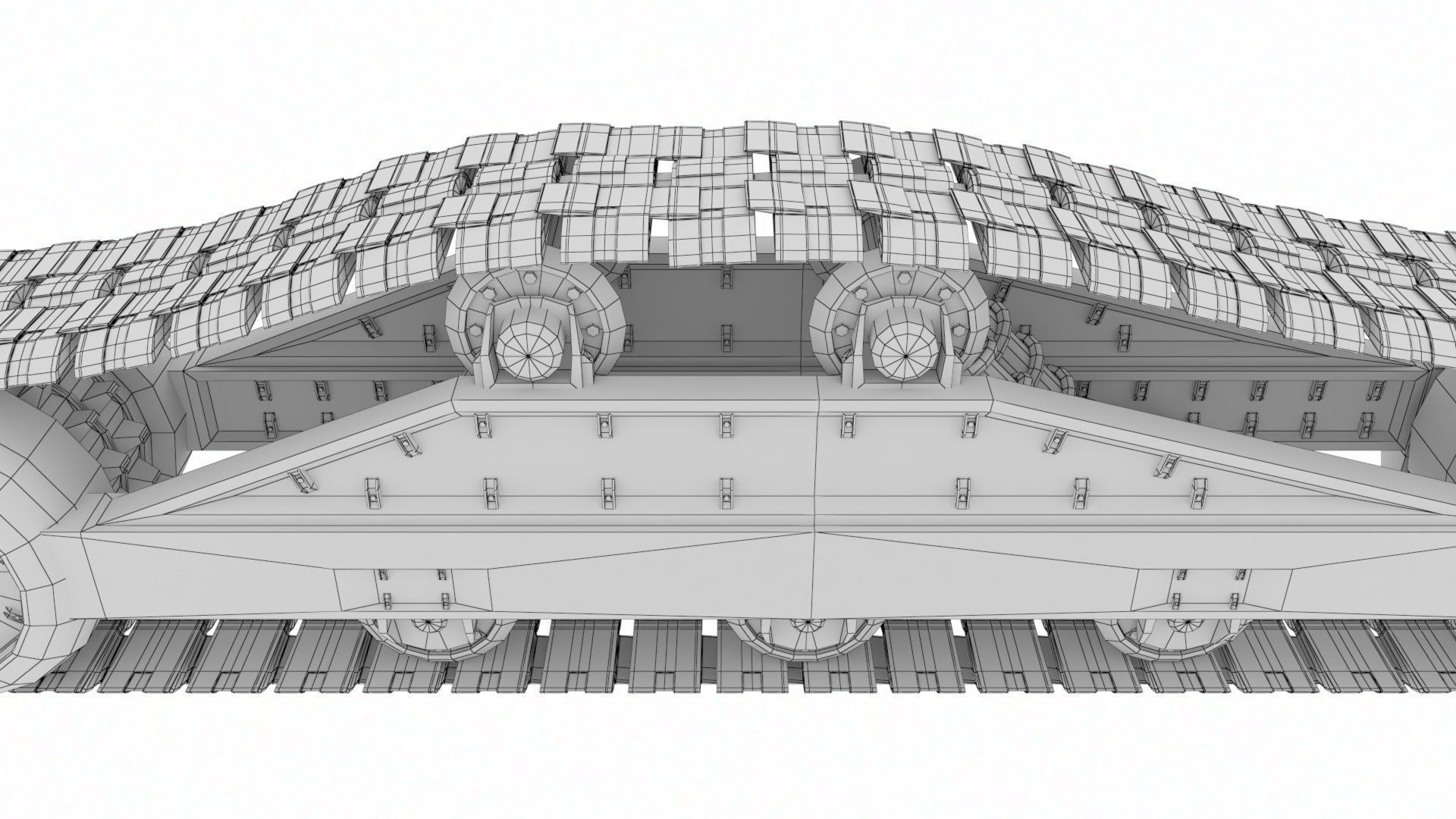 Rigged Maya Tank tracks or Continuous Tracks Low-poly 3D model_25