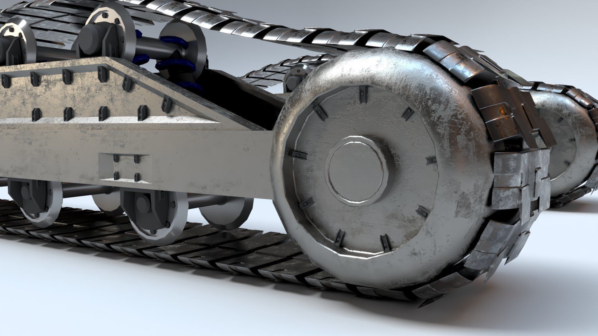 Rigged Maya Tank tracks or Continuous Tracks Low-poly 3D model_5