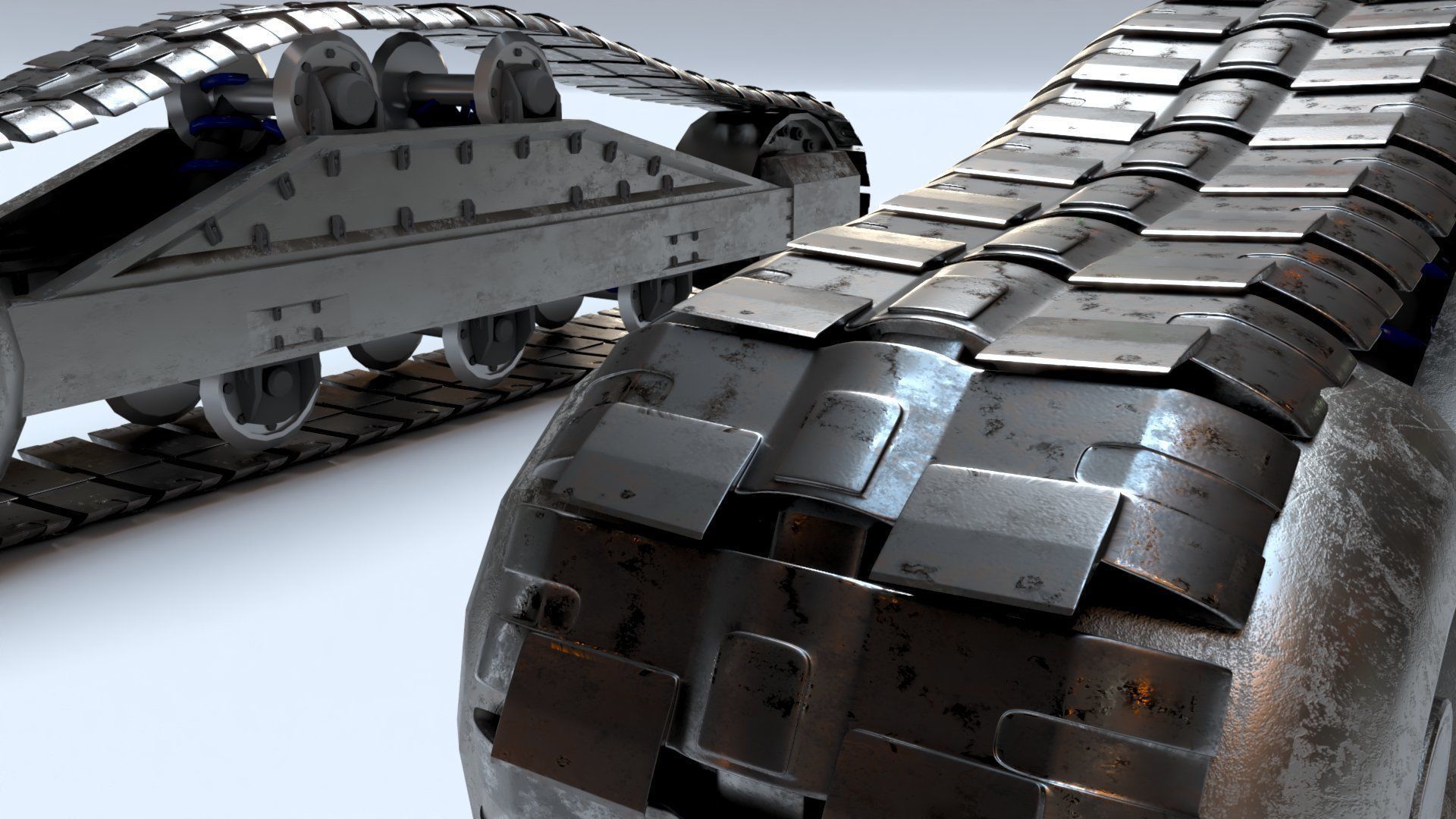 Rigged Maya Tank tracks or Continuous Tracks Low-poly 3D model_3
