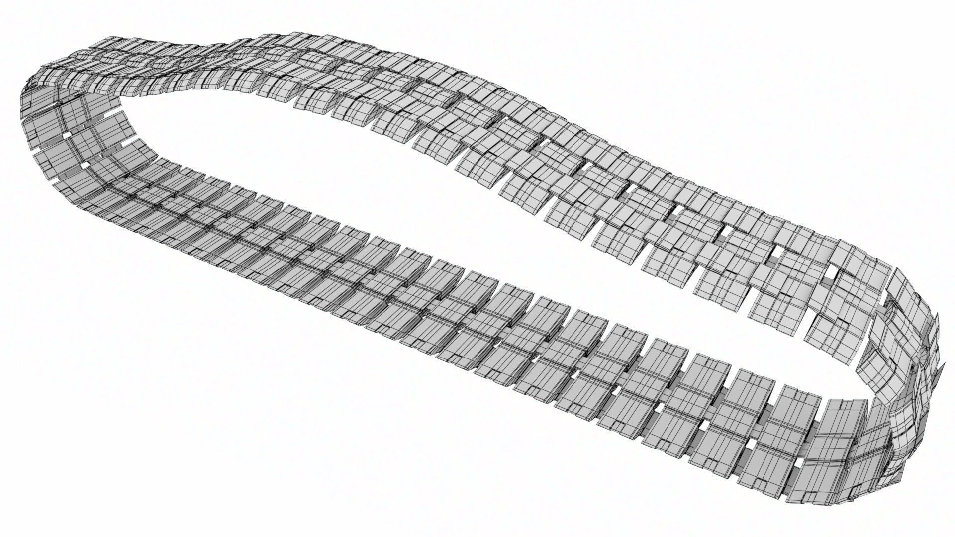 Rigged Maya Tank tracks or Continuous Tracks Low-poly 3D model_33