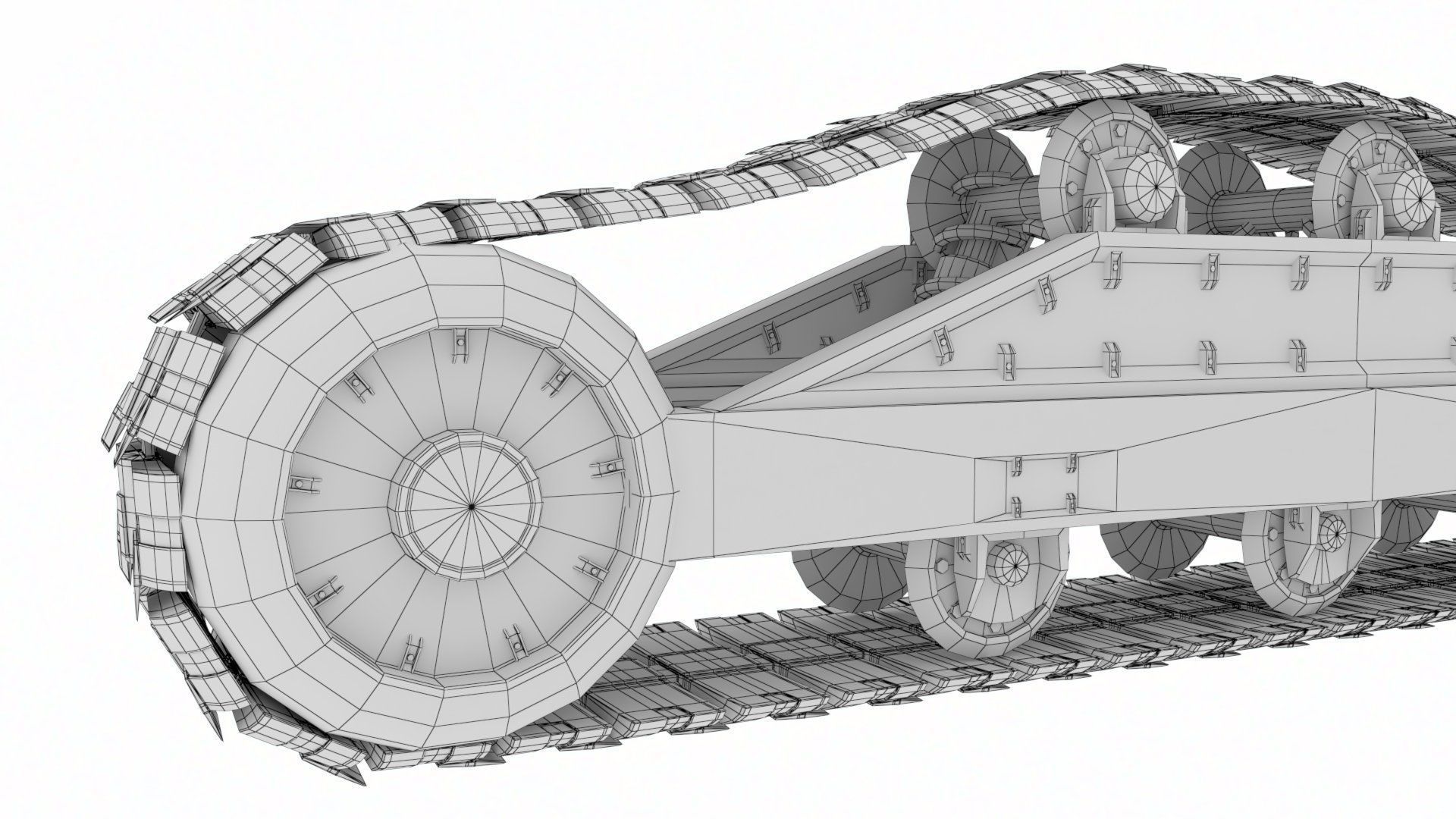 Rigged Maya Tank tracks or Continuous Tracks Low-poly 3D model_26