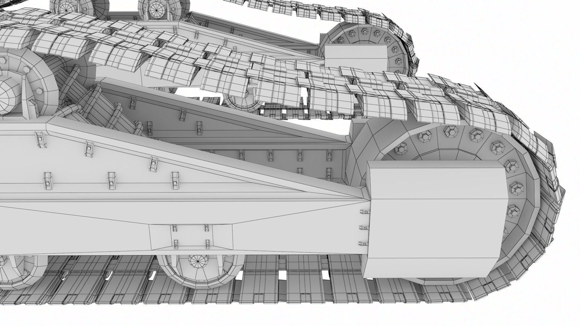 Rigged Maya Tank tracks or Continuous Tracks Low-poly 3D model_27