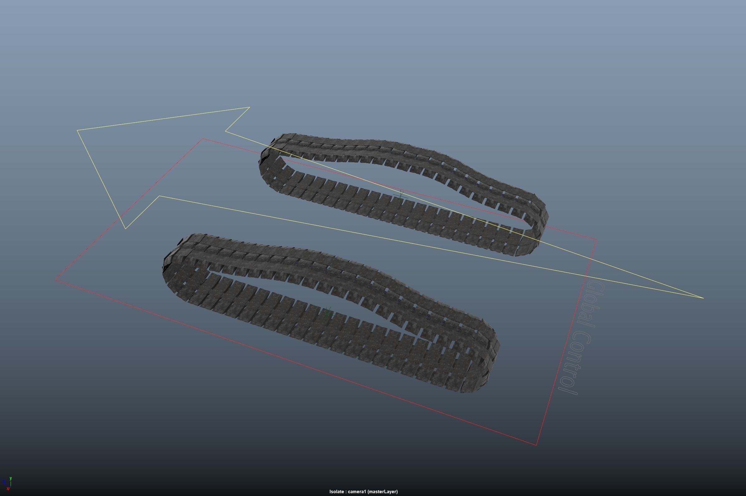Rigged Maya Tank tracks or Continuous Tracks Low-poly 3D model_2