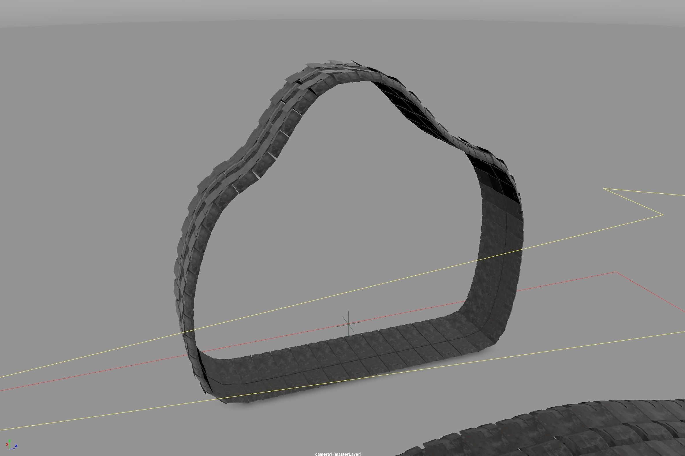 Rigged Maya Tank tracks or Continuous Tracks Low-poly 3D model_13