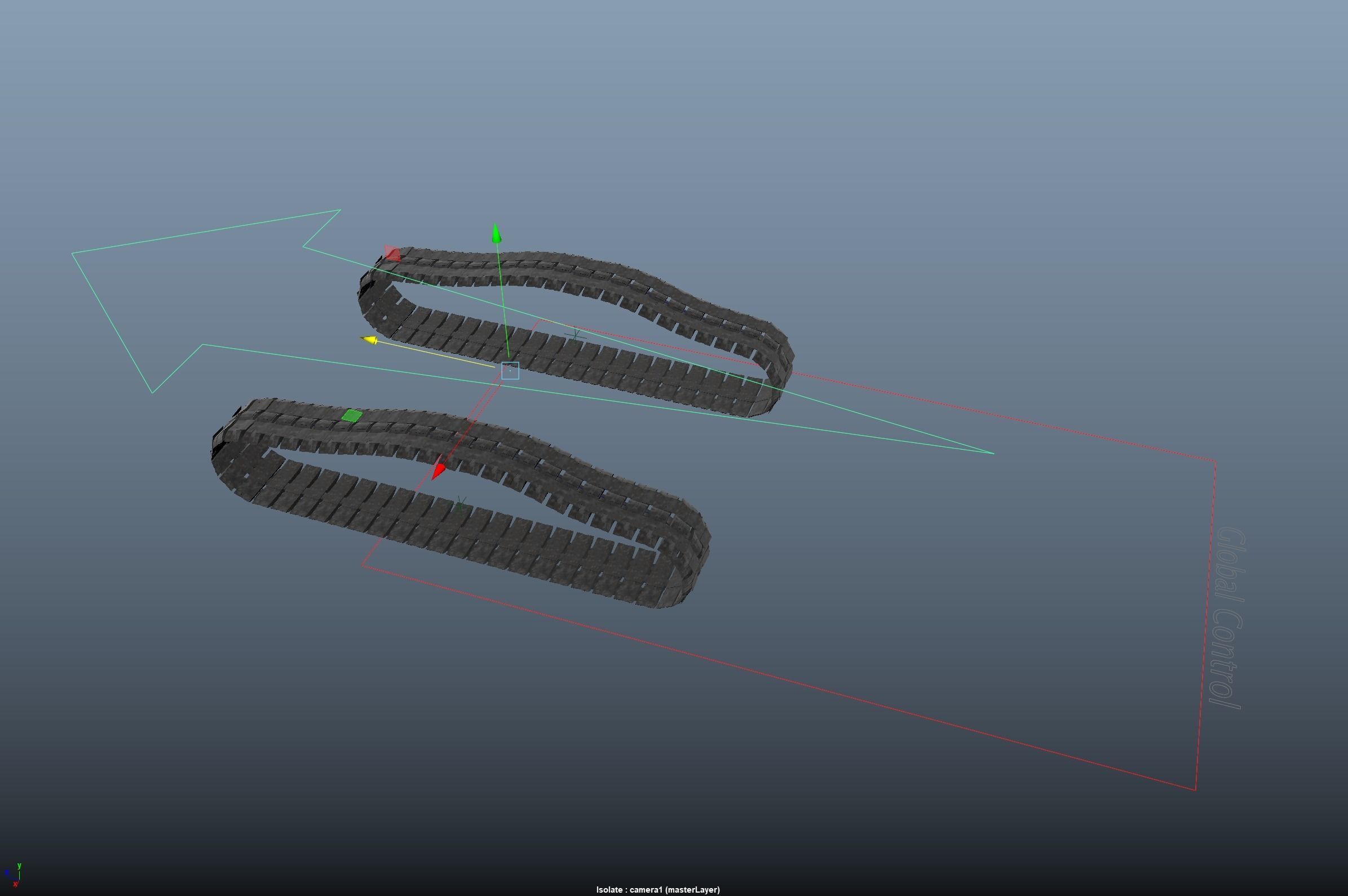 Rigged Maya Tank tracks or Continuous Tracks Low-poly 3D model_20