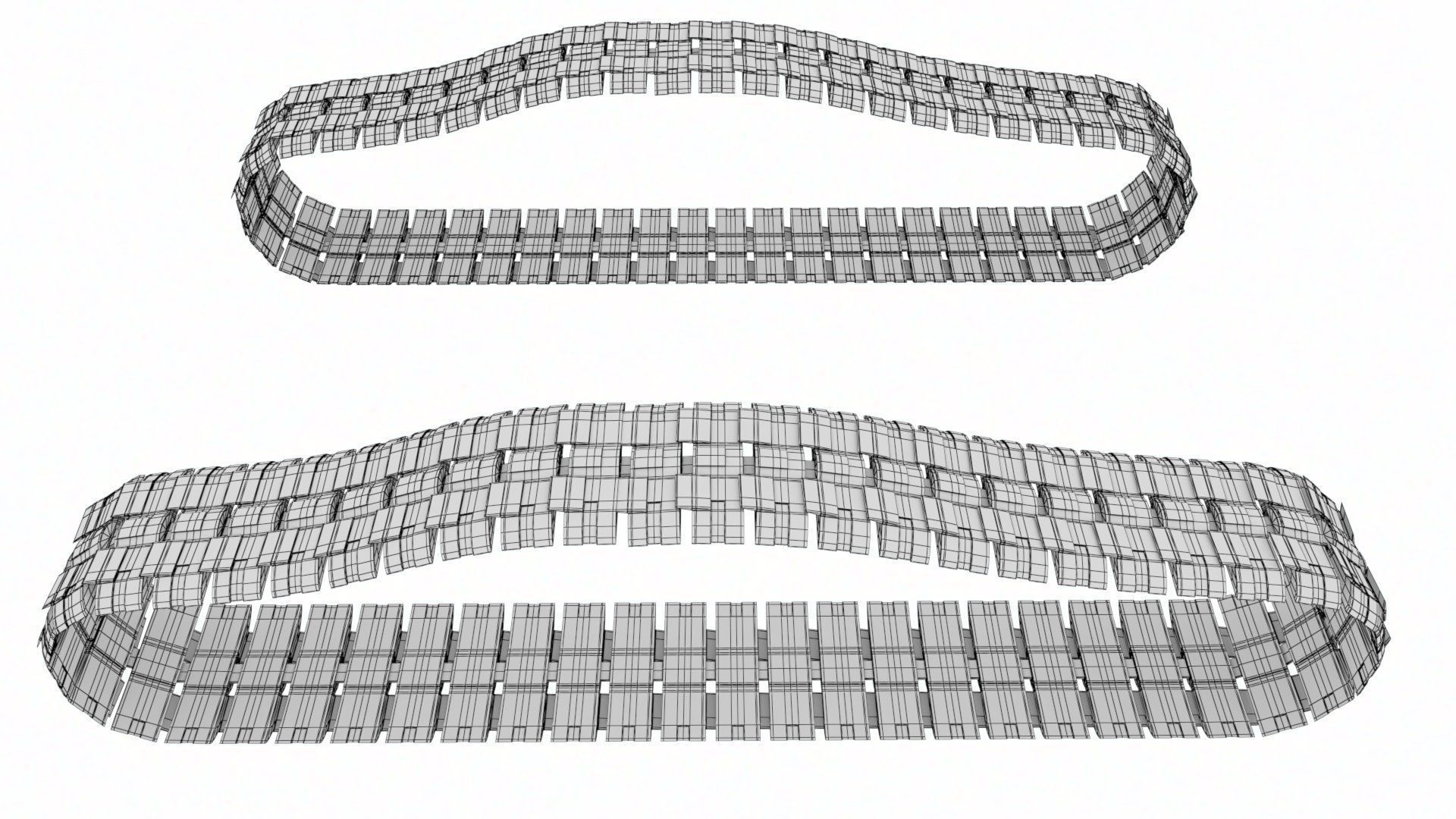 Rigged Maya Tank tracks or Continuous Tracks Low-poly 3D model_31