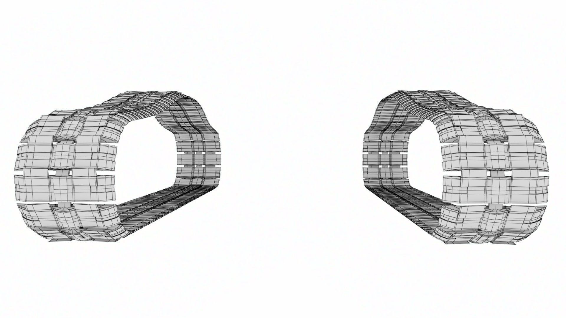 Rigged Maya Tank tracks or Continuous Tracks Low-poly 3D model_22