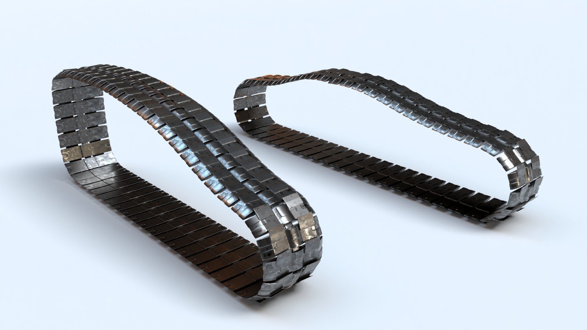 Rigged Maya Tank tracks or Continuous Tracks Low-poly 3D model_9