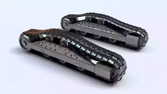 Rigged Maya Tank tracks or Continuous Tracks Low-poly 3D model