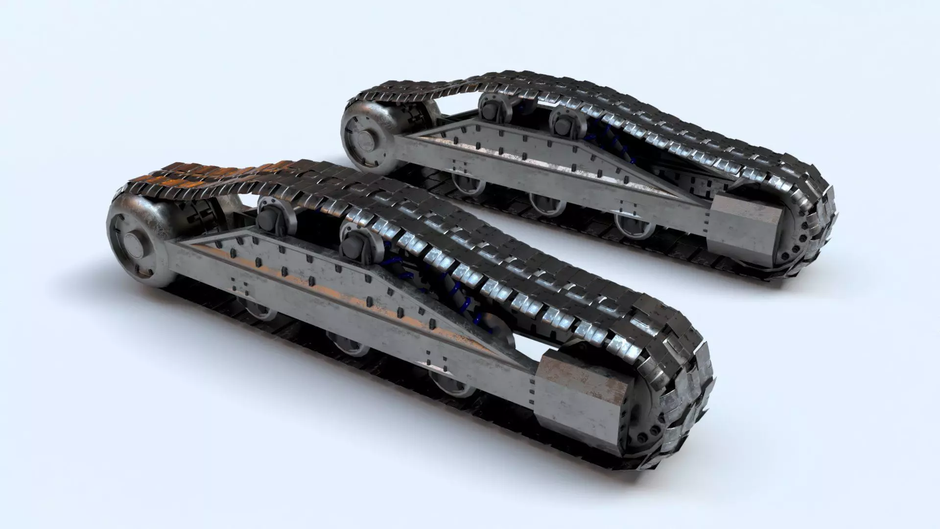 Rigged Maya Tank tracks or Continuous Tracks Low-poly 3D model_0