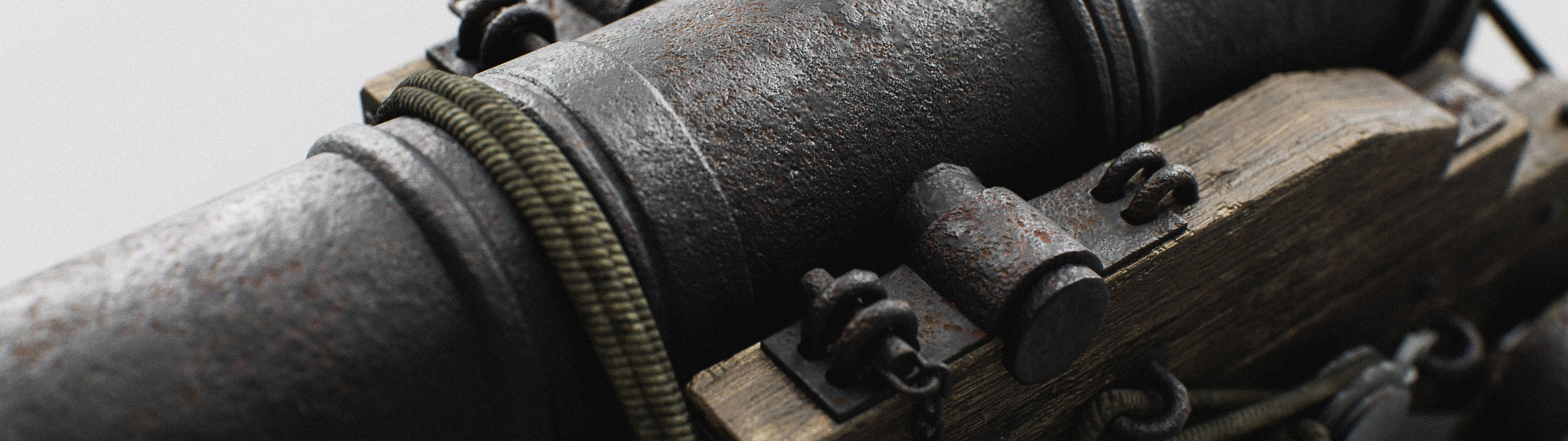 Realistic Old Naval Cannon 3D Model Low-poly 3D model_3