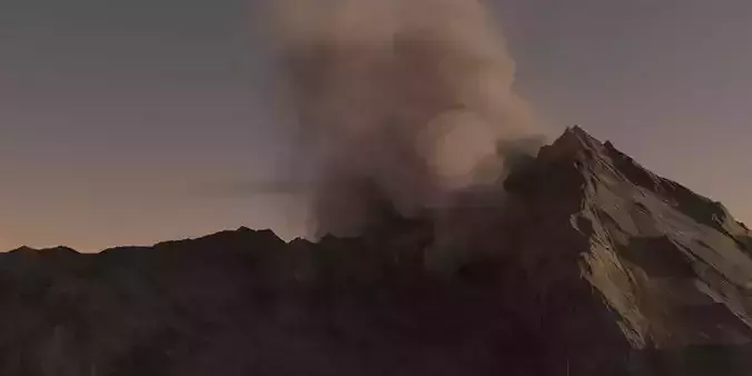 Animated VDB Volcanic Eruption Smoke 3D model