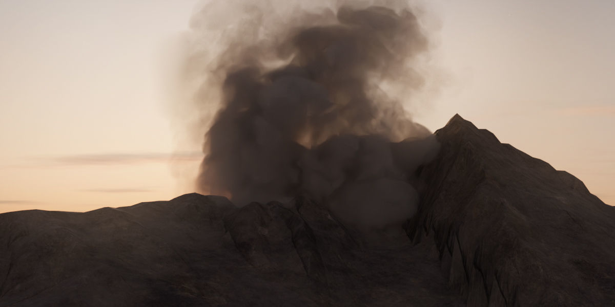 Animated VDB Volcanic Eruption Smoke 3D model_9
