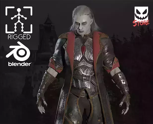 Vampire male Low-poly 3D model