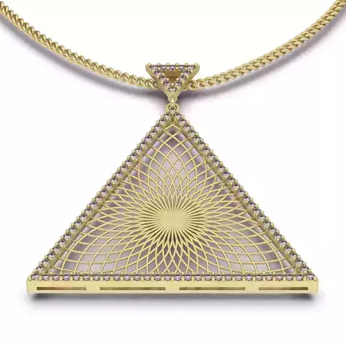 pyramid pendant leaves silver gold jewelry printable 3D model