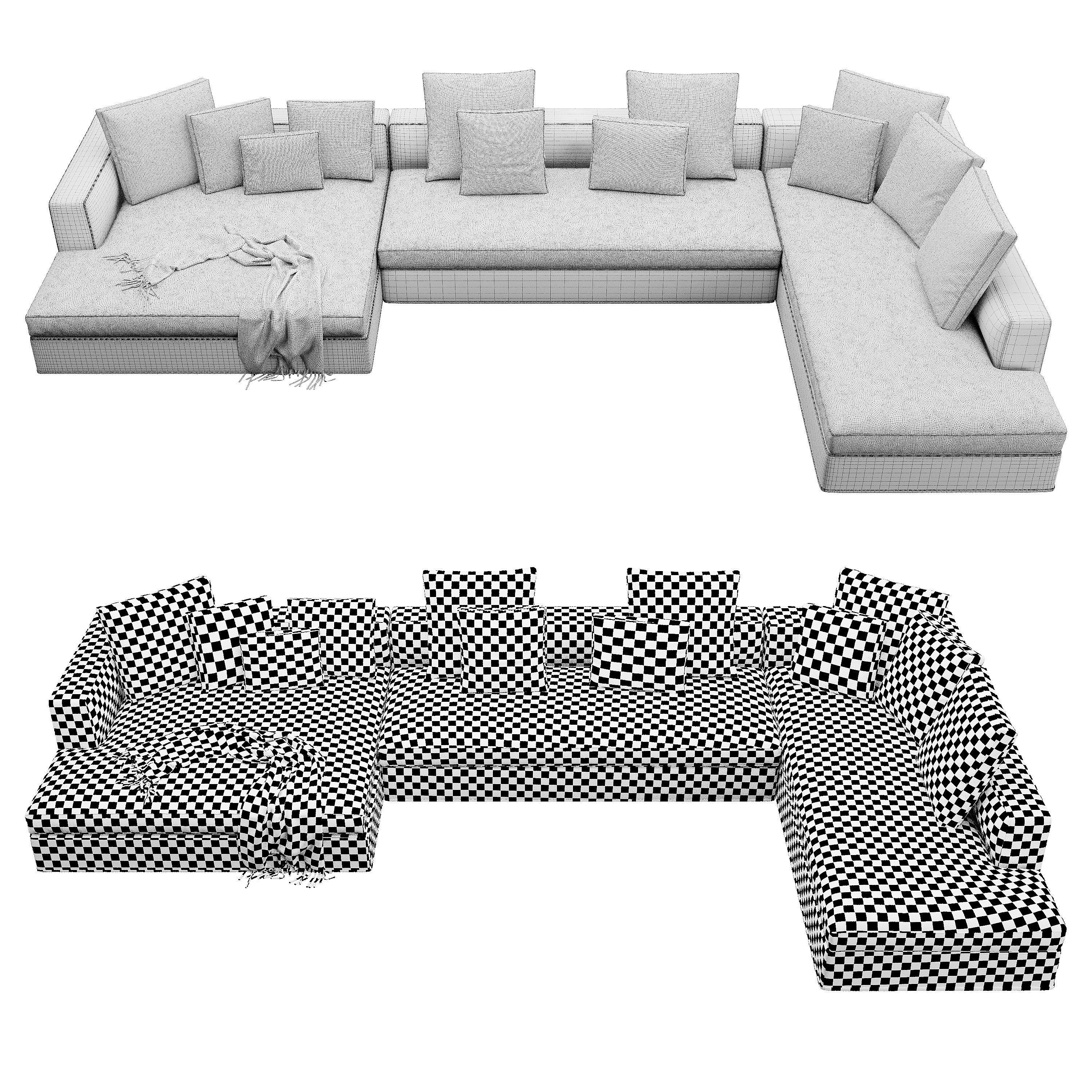 Powell Sofa 3D model_1