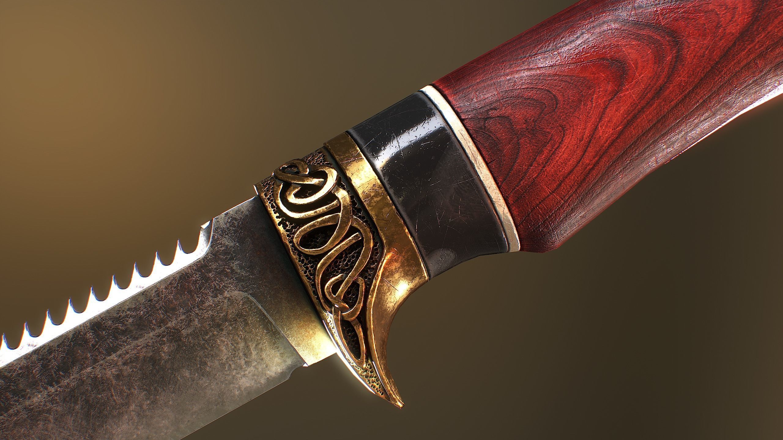 CAPTAINS KNIFE Low-poly 3D model_4