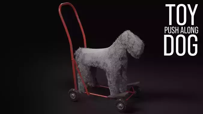 Toy Push Along Dog Low-poly 3D model