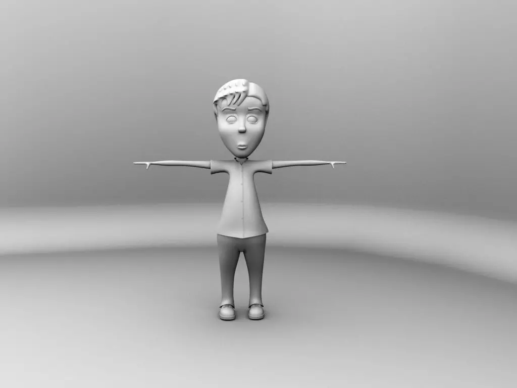 Cartoon Character Boy Free 3D model_0