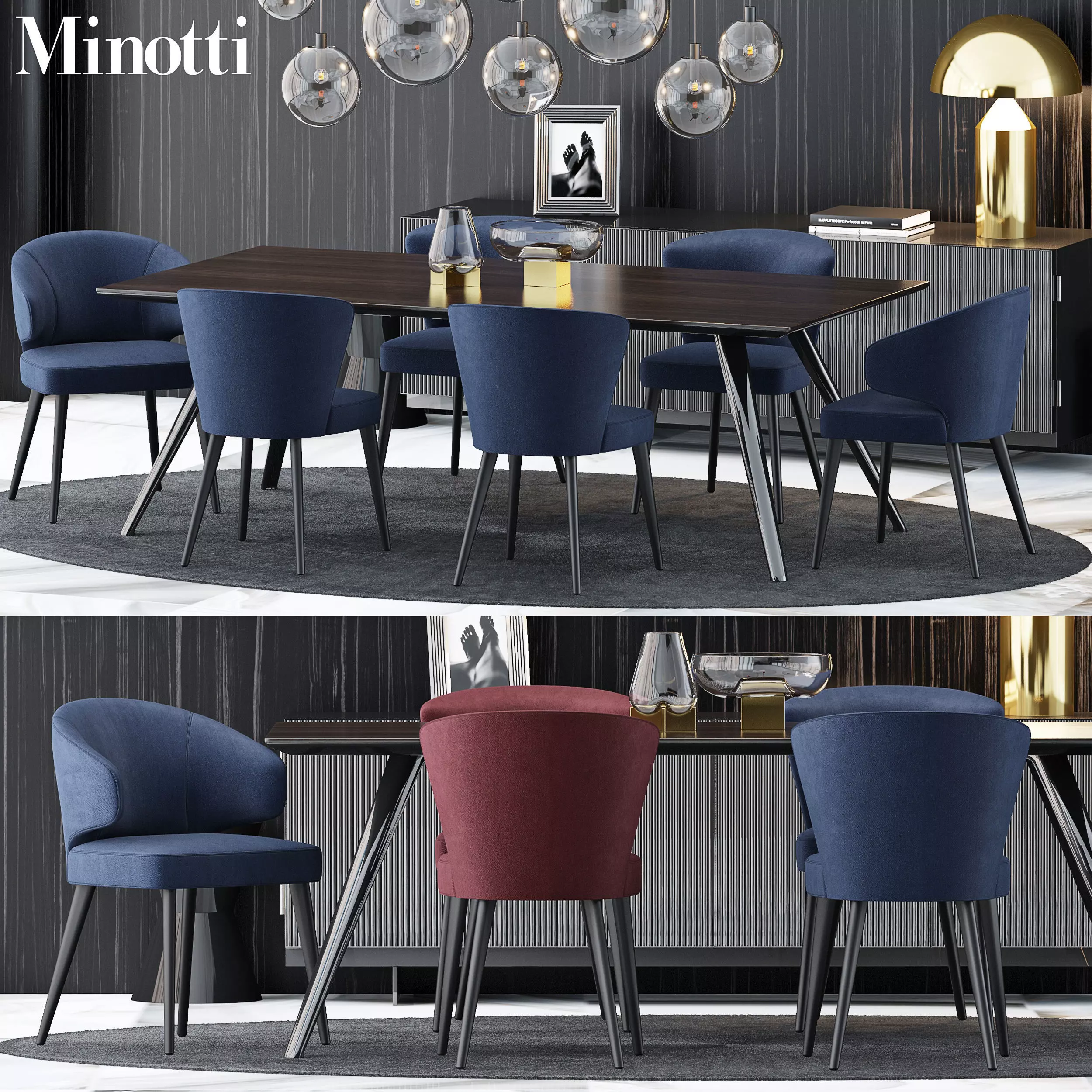 Dining table Free 3D model_0